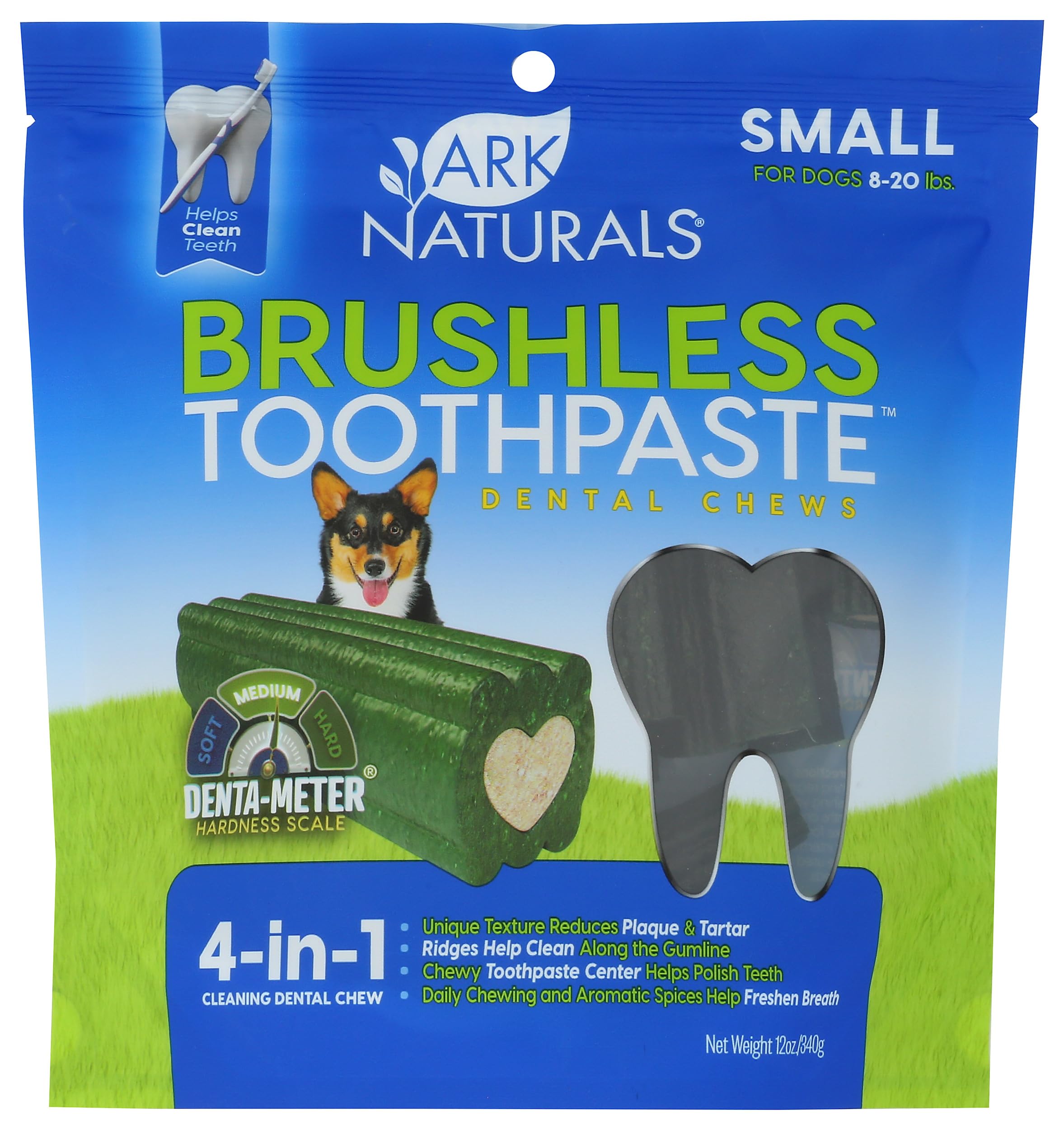 Ark Naturals dentifrice sans brosse pour petit chien, nettoie en mâchant