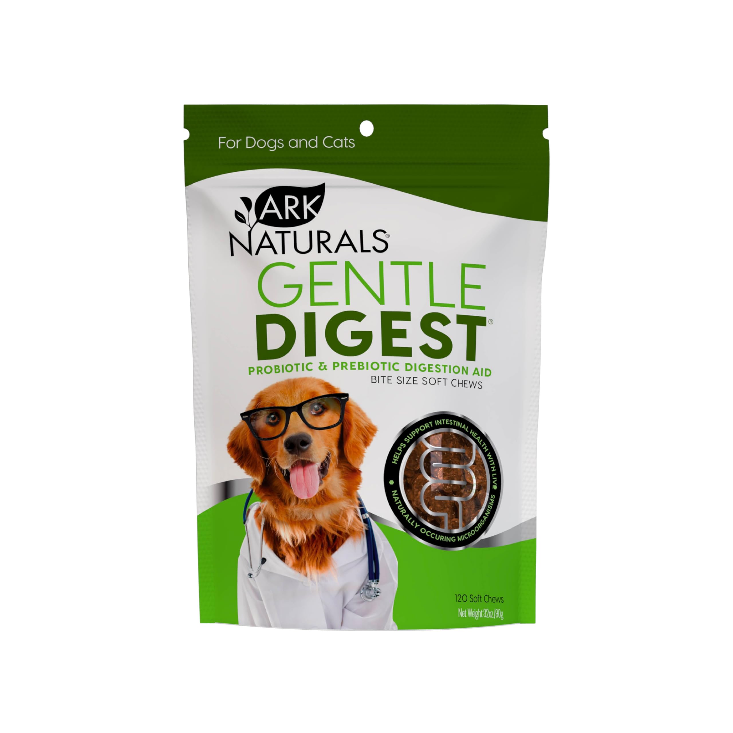ARK NATURALS Gentle Digest : bouchée souple en bouteille, soutien digestif quotidien.