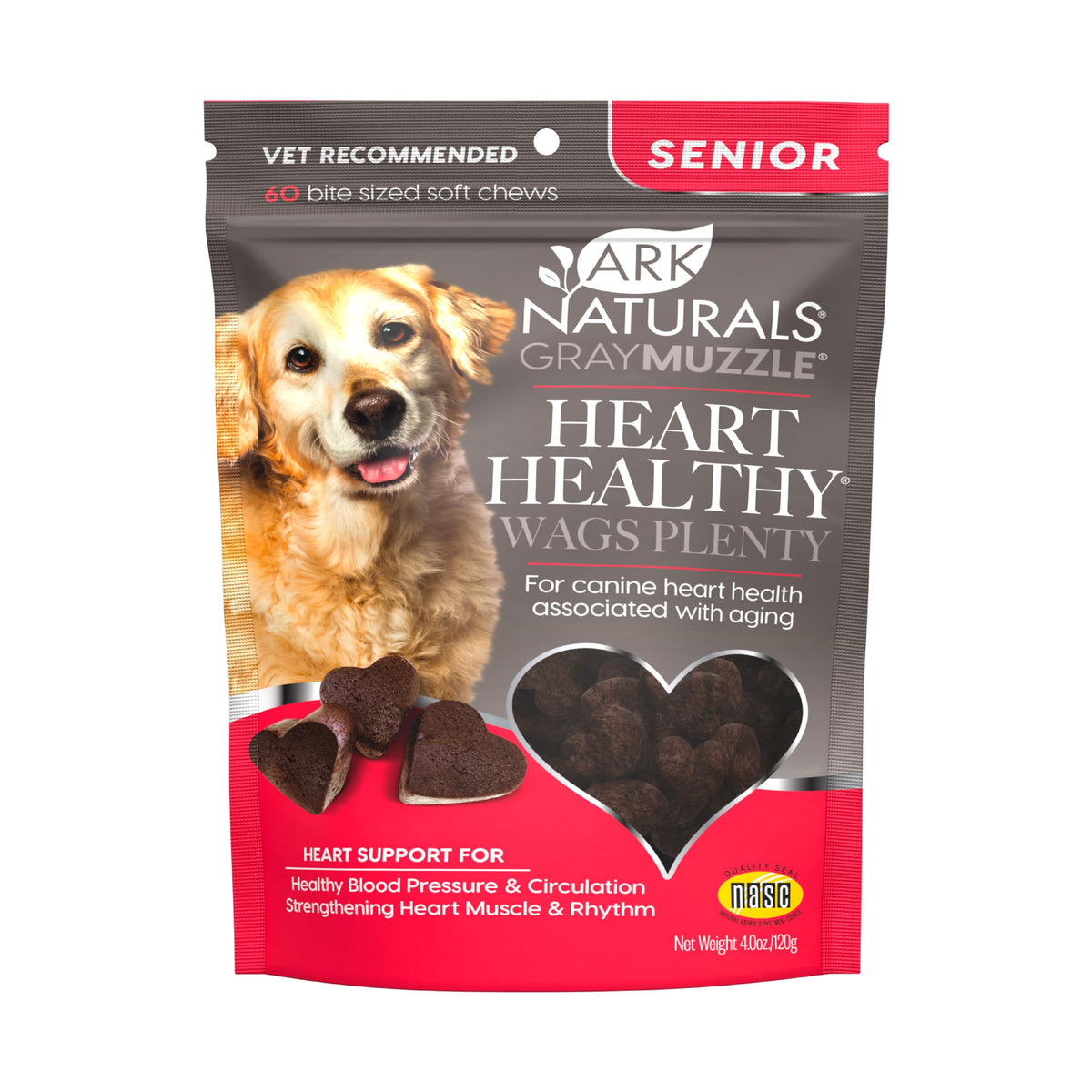 ARK NATURALS Gray Muzzle – emballage clair, présentation du complément pour chiens seniors.