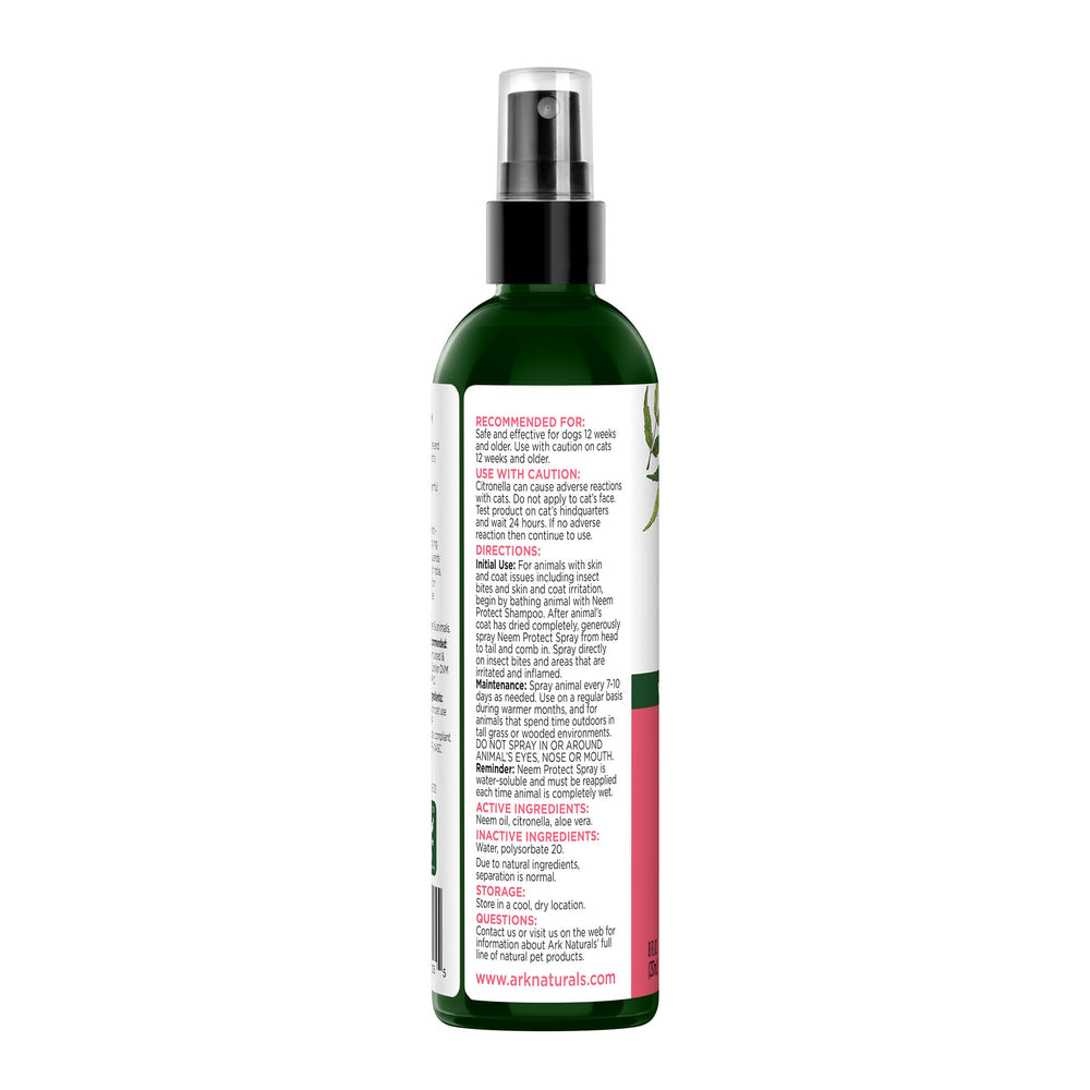 Neem Protect Spray ARK NATURALS sur peau irritee, demangeaisons reduites potentielles.