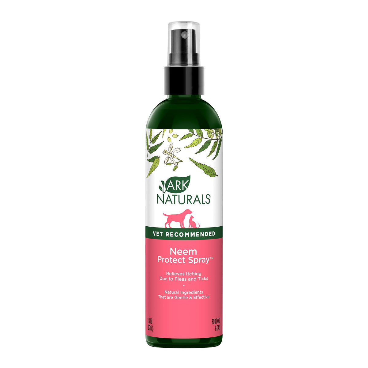 ARK NATURALS Neem Protect Spray, bouteille 236 ml, apaise irritations cutanées chez chiens et chats.