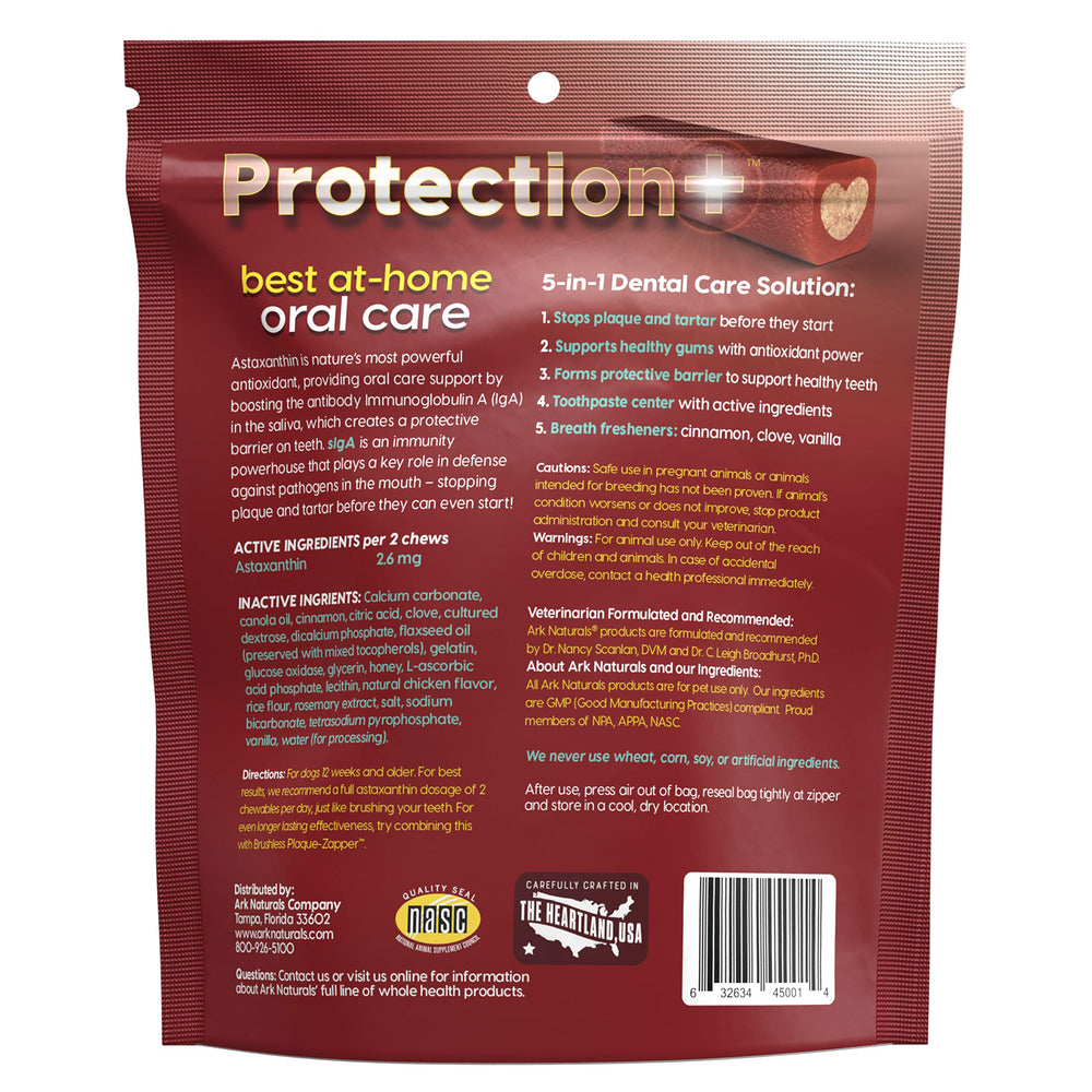 Centre pate dentifrice visible dans chaque bouchée Protection Plus pratique et efficace.