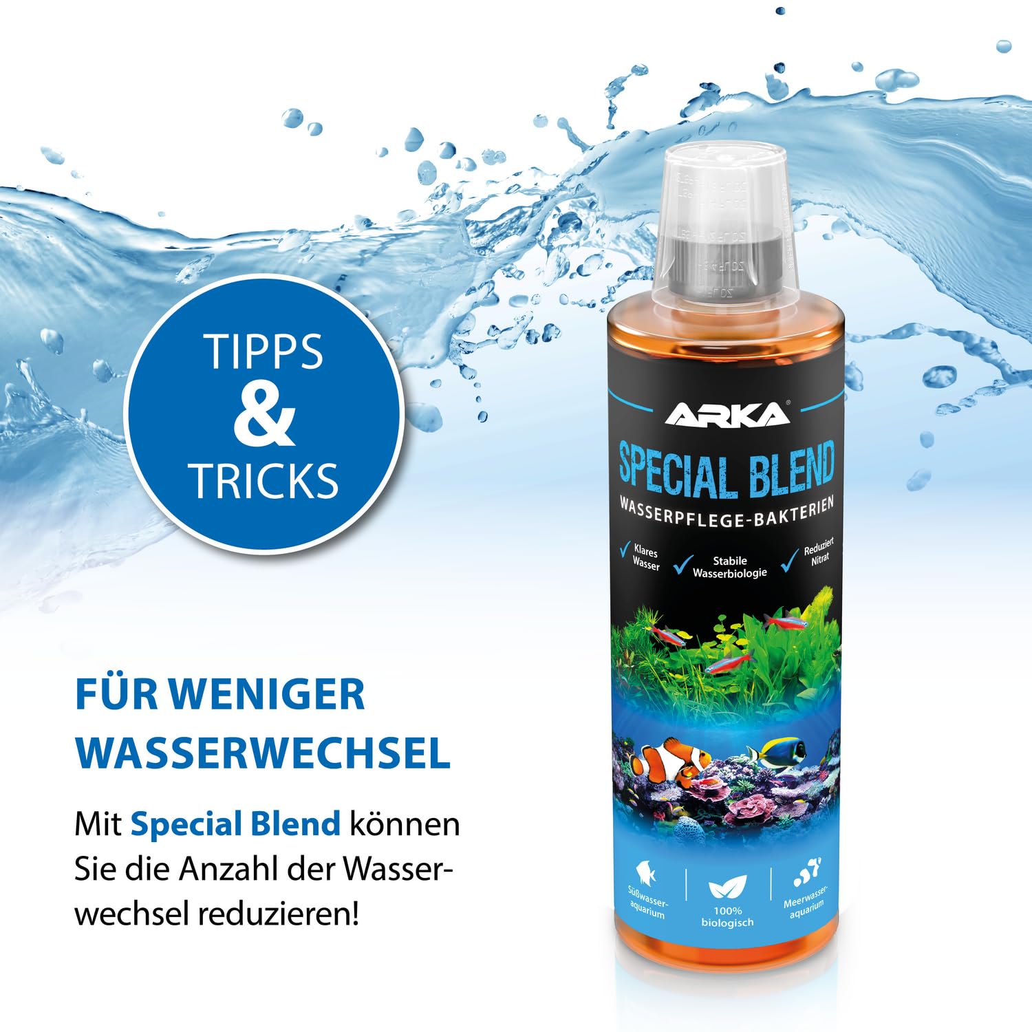 ARKA Microbe-Lift XTA16: démonstration d’application dans l’aquarium avec dosage correct.