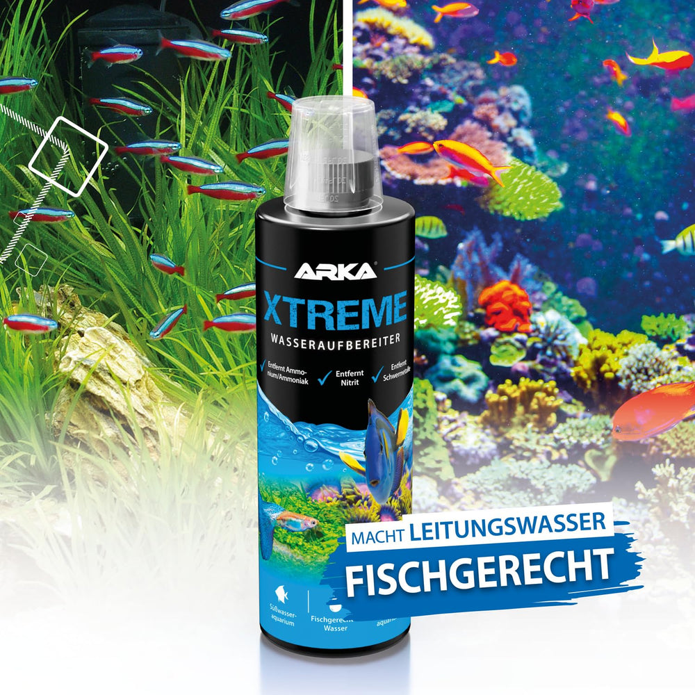 ARKA Microbe-Lift XTA16: détail du flacon et du bouchon doseur en premier plan.