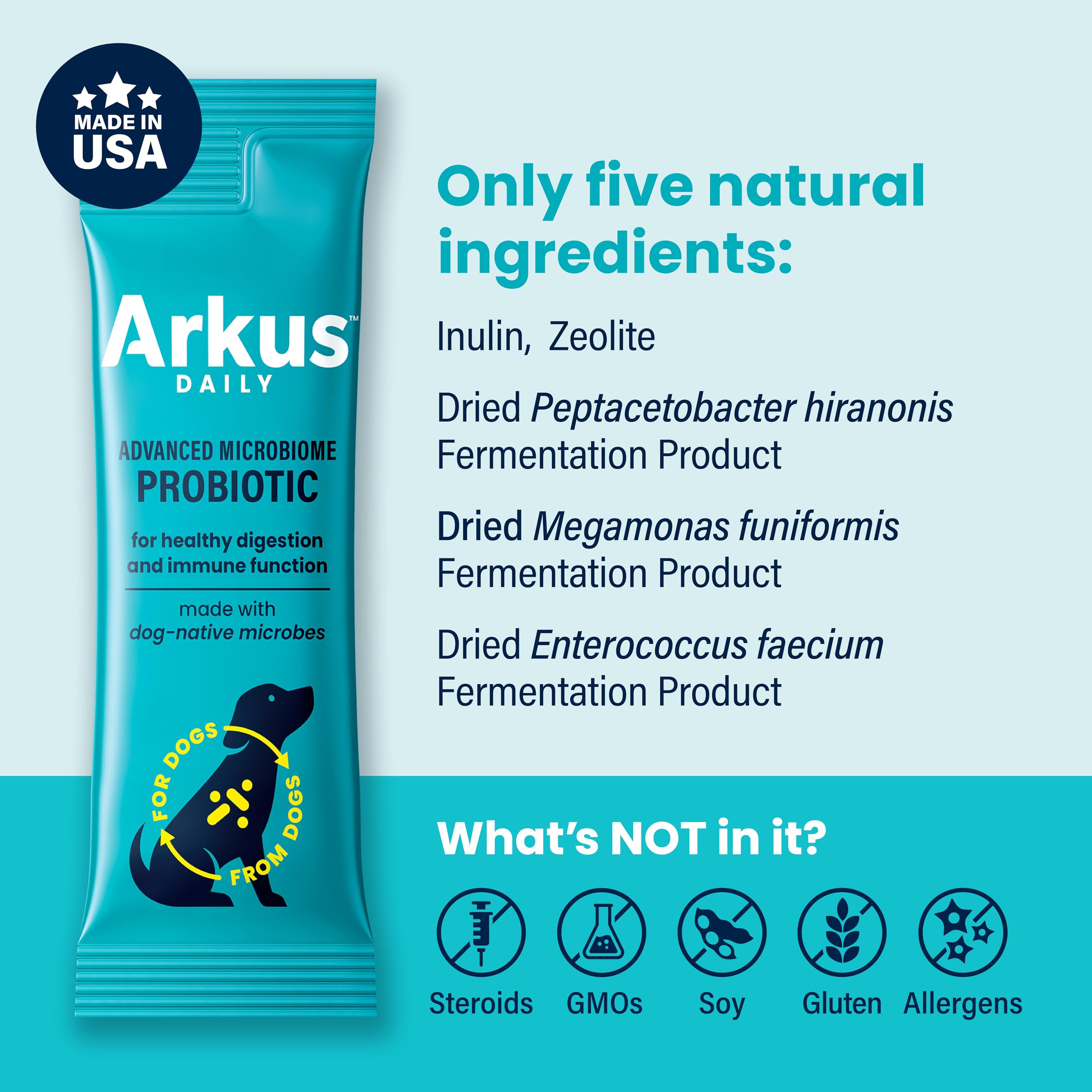 ARKUS Daily Probiotique – fabriqué aux États‑Unis, sans OGM.