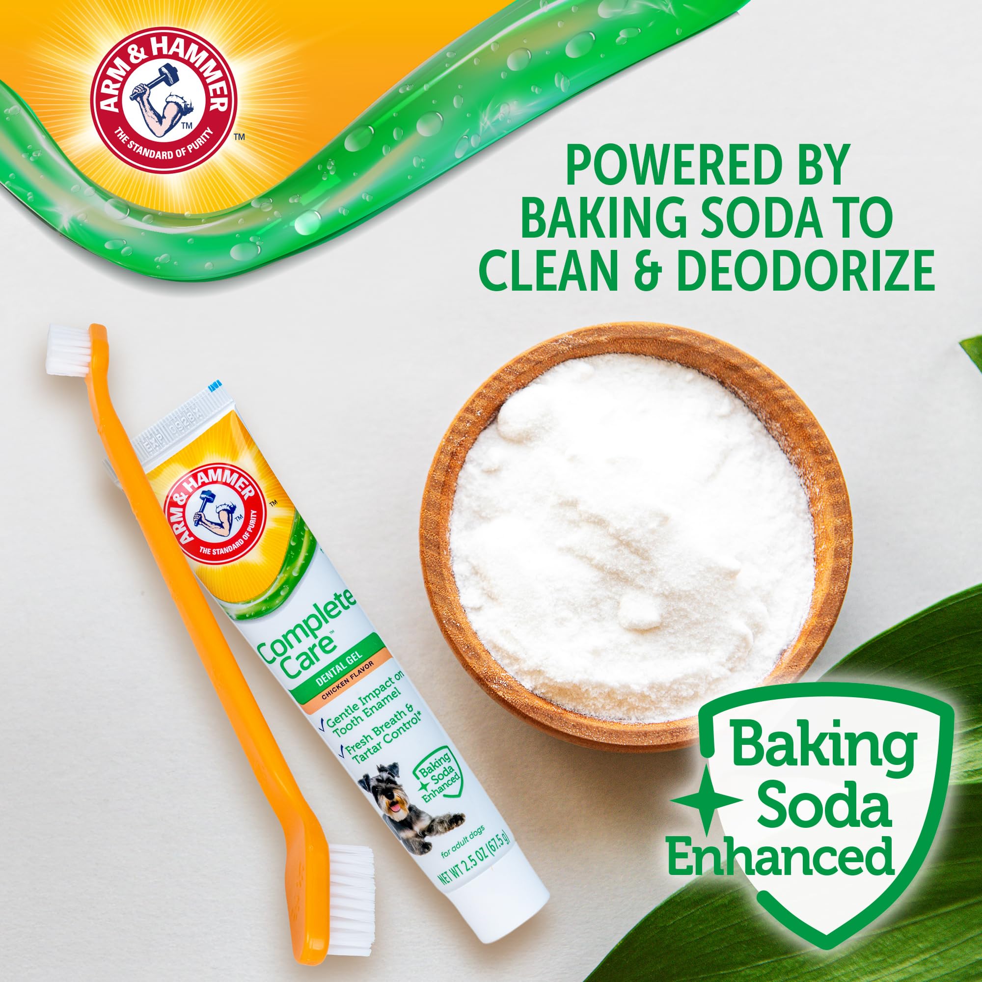 Bicarbonate de soude dans le gel Arm & Hammer pour nettoyer et désodoriser.