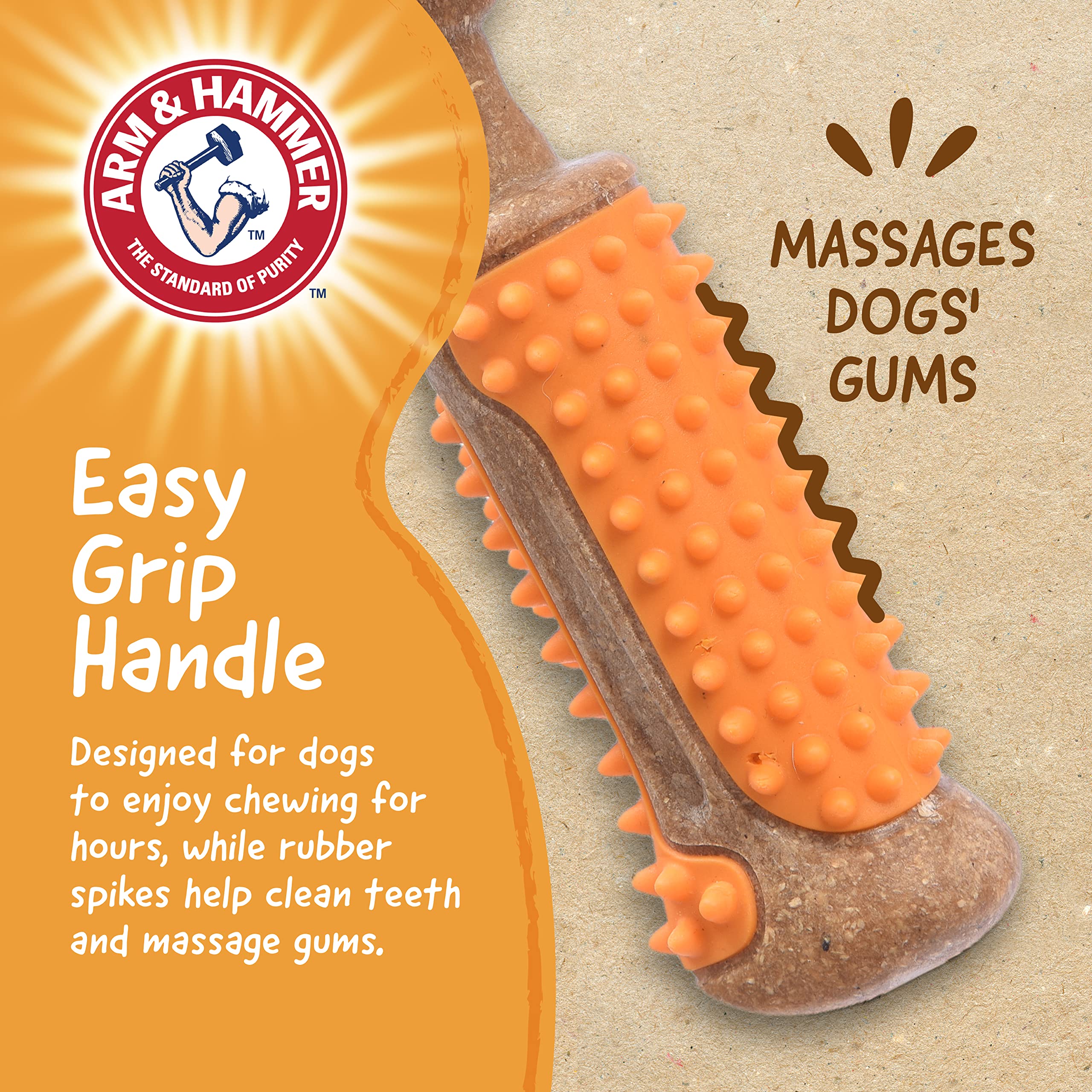 Arm & Hammer: bois comprimé durable, sûr pour des heures de mastication.