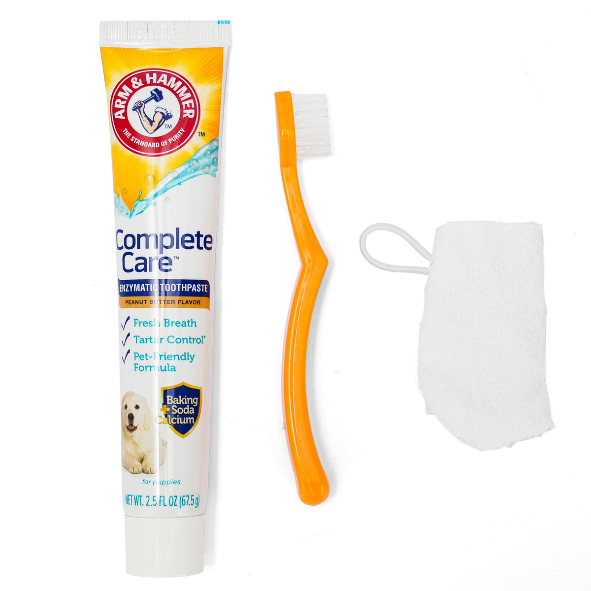 Dentifrice enzymatique Arm & Hammer au beurre de cacahuète pour chiots, aide à l’hygiène dentaire.