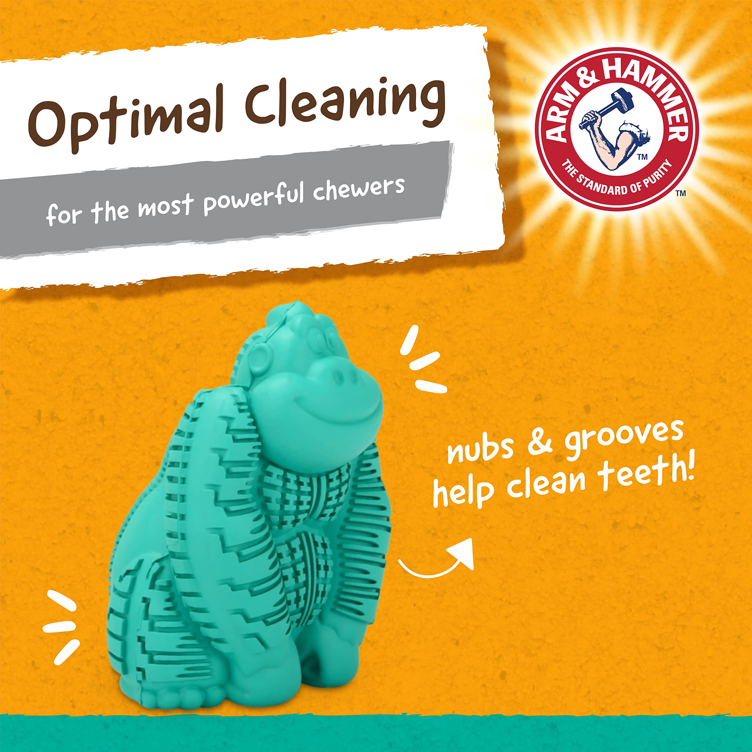 Arm & Hammer Gorille Treadz, jouet sans sifflet pour distraction silencieuse.