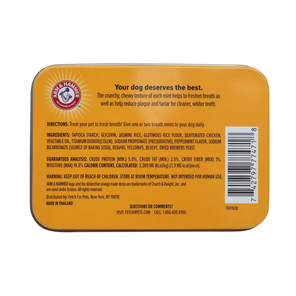 Arôme menthe frais Arm & Hammer, haleine plus fraîche après chaque friandise.