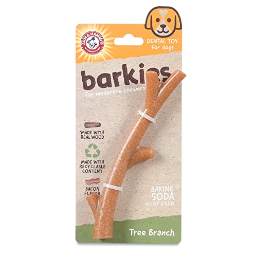 Arm & Hammer Barkies Branche bois bacon 8 po, texture bois sans éclats.