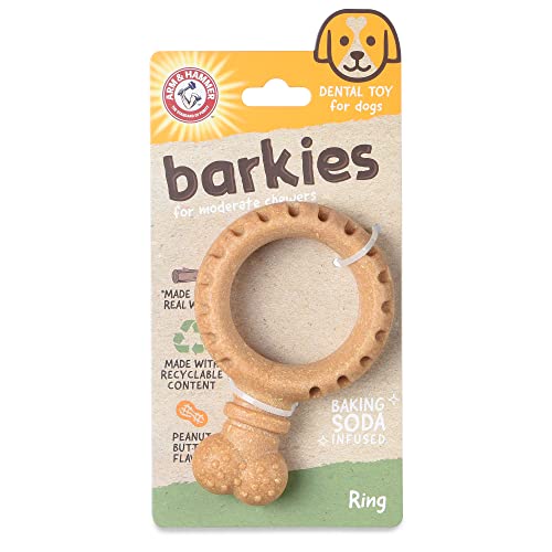 Barkies Ring au goût beurre de cacahuète, stimulant l'intérêt du chien.