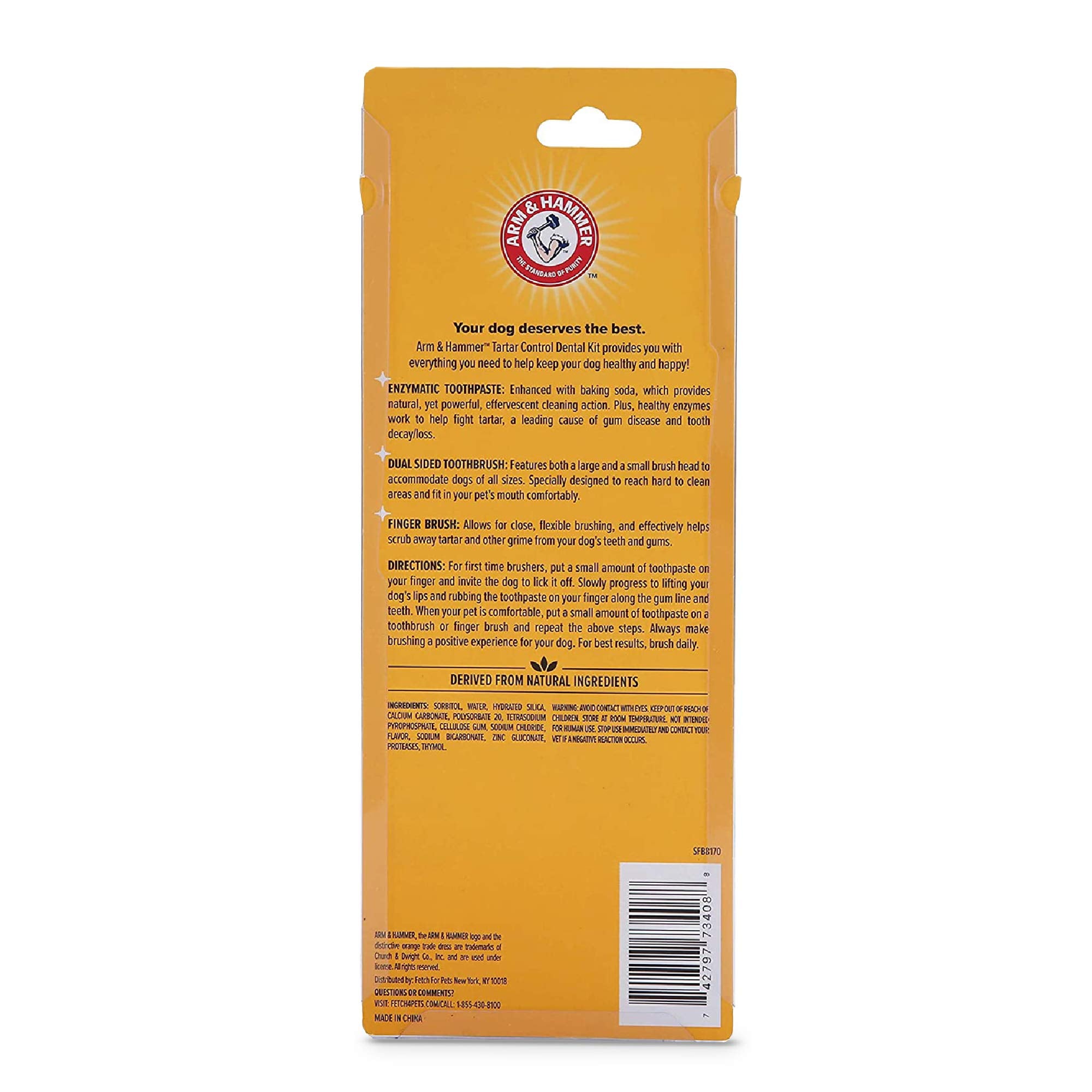 Arm & Hammer bicarbonate de soude pour dents des chiens.