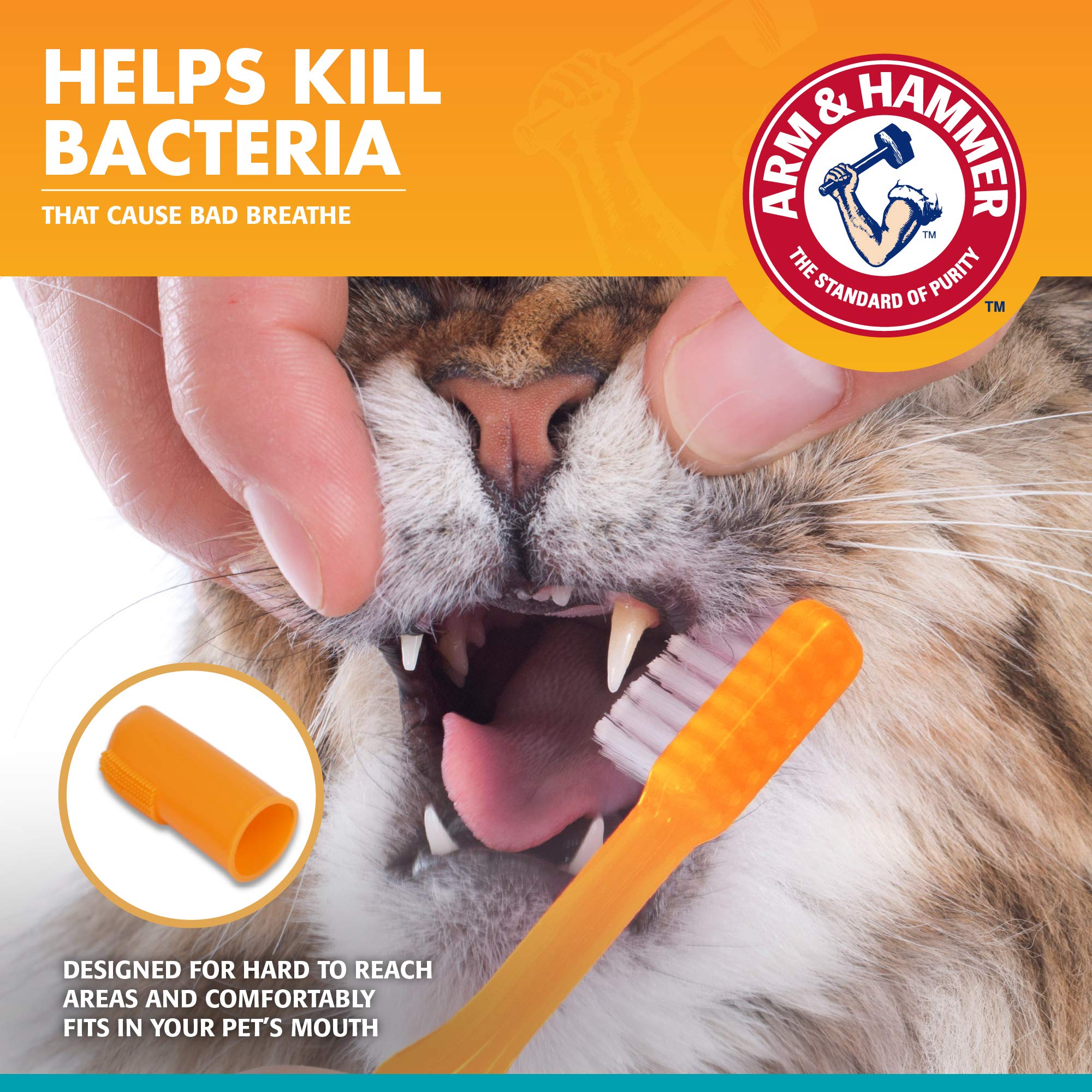 Doigt-brosse Arm & Hammer pour un nettoyage en douceur des gencives.