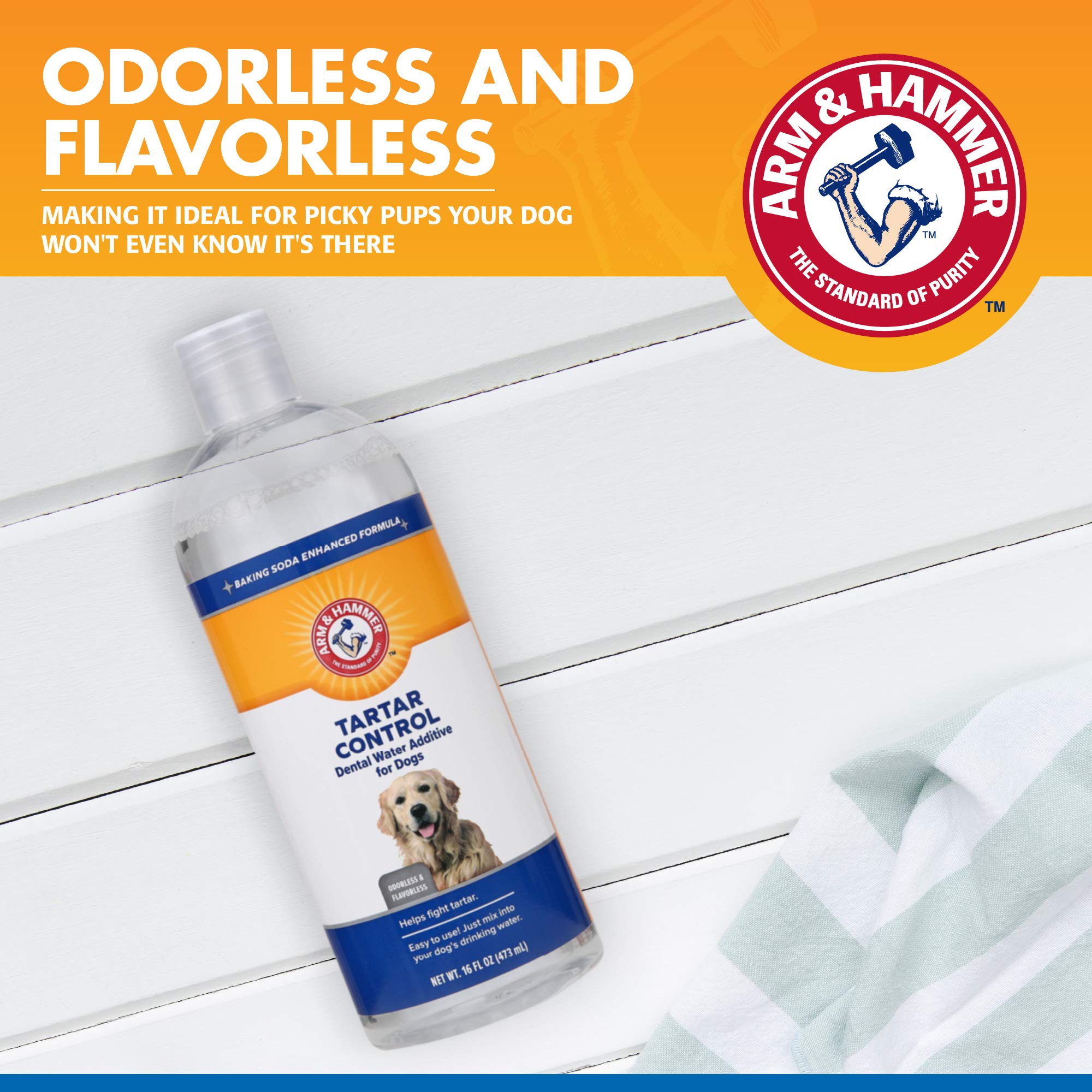 Arm & Hammer Rinçage dentaire – dose mesurée simple pour toutes tailles de chiens.