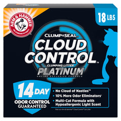 Arm & Hammer Cloud Control Platinum, litière multi-chat en action, box frais et propre.