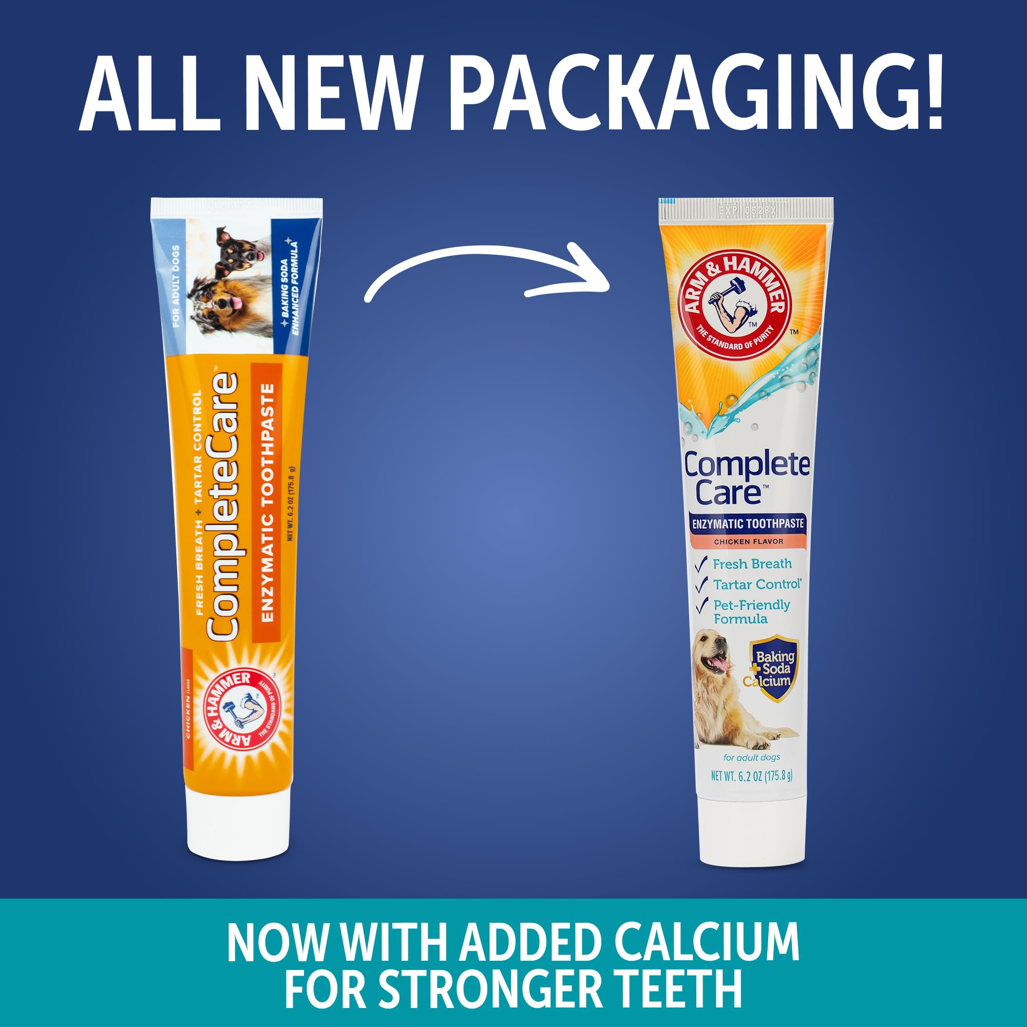 Arm & Hammer Complete Care pour chiens, saveur poulet, facilité le brossage régulier.