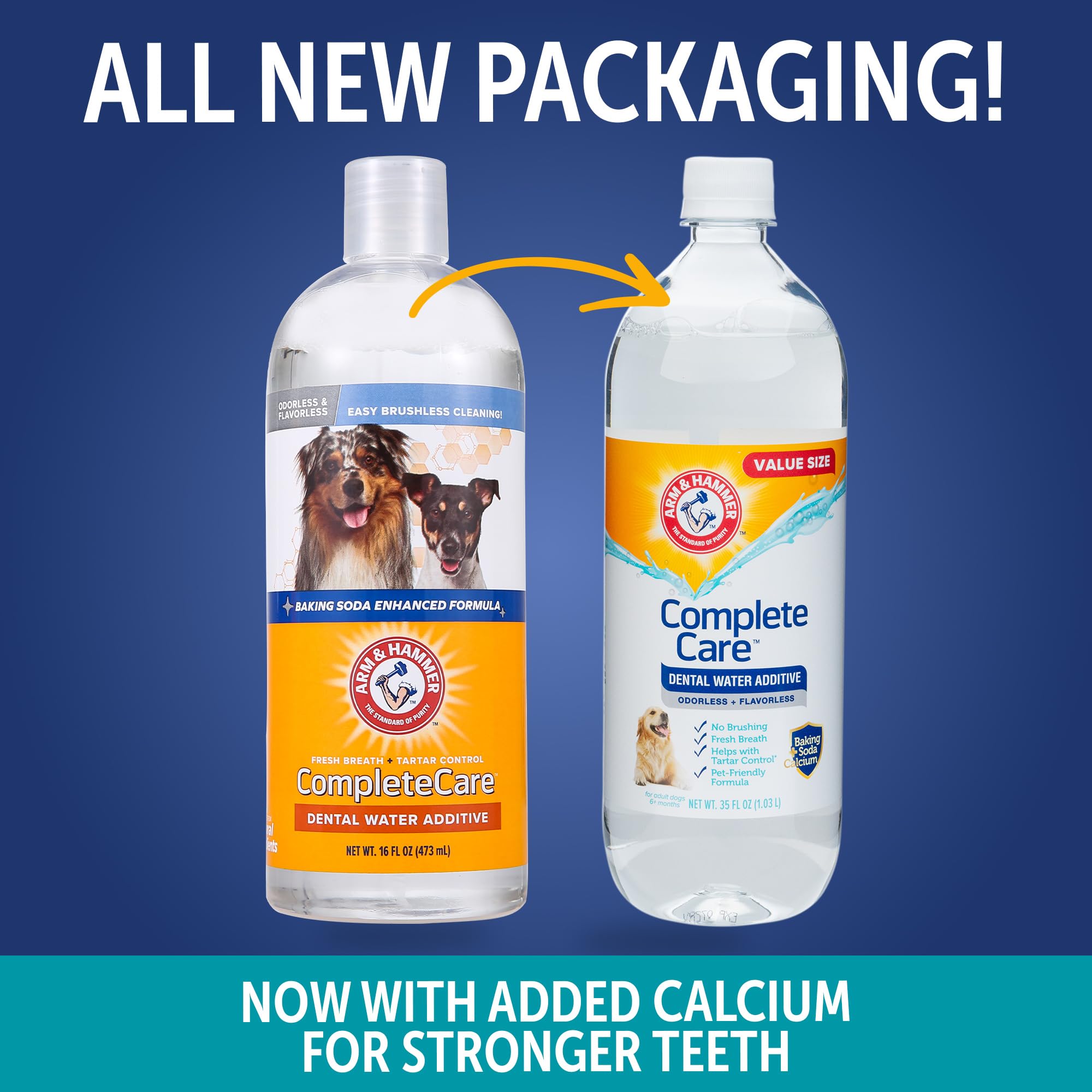 Arm & Hammer Complete Care: capuchon doseur pour ajouter la dose exacte dans l'eau.