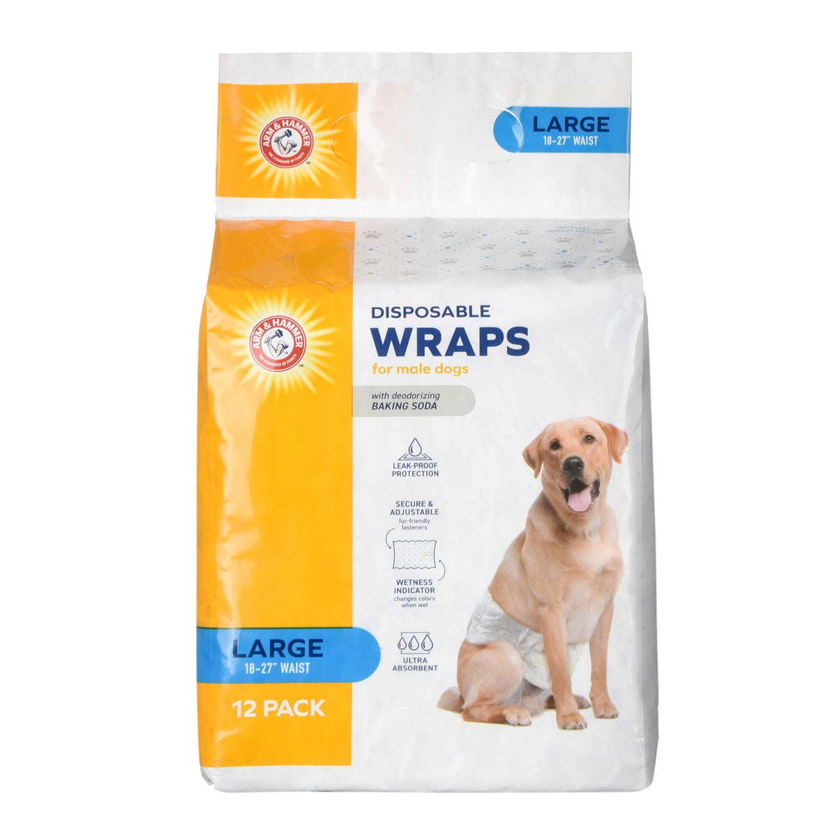 Arm & Hammer couches ventrales pour chien mâle jetables offrant confort et protection du sol.