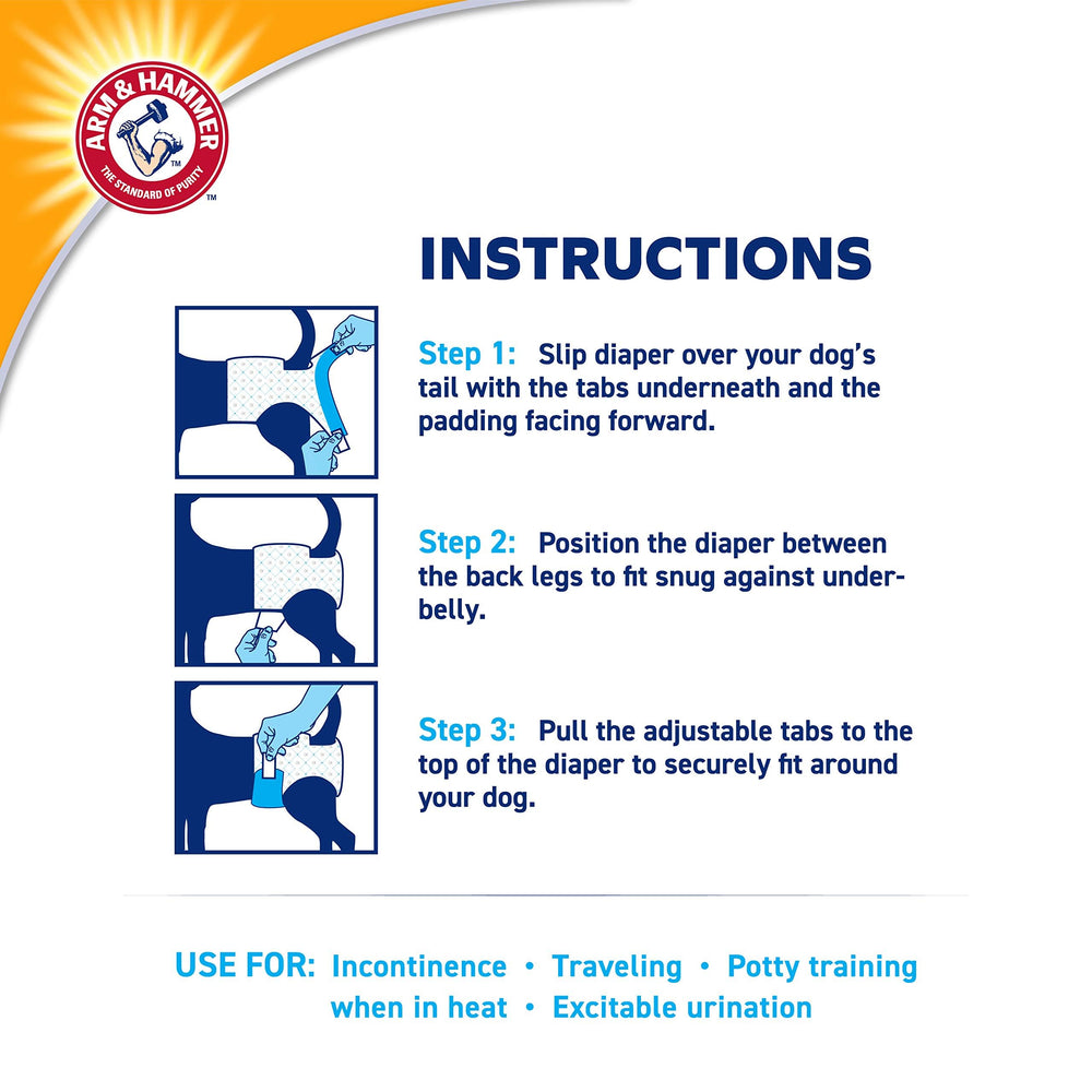 Paquet de 12 couches Arm & Hammer pour chiennes femelles, pratique au quotidien.