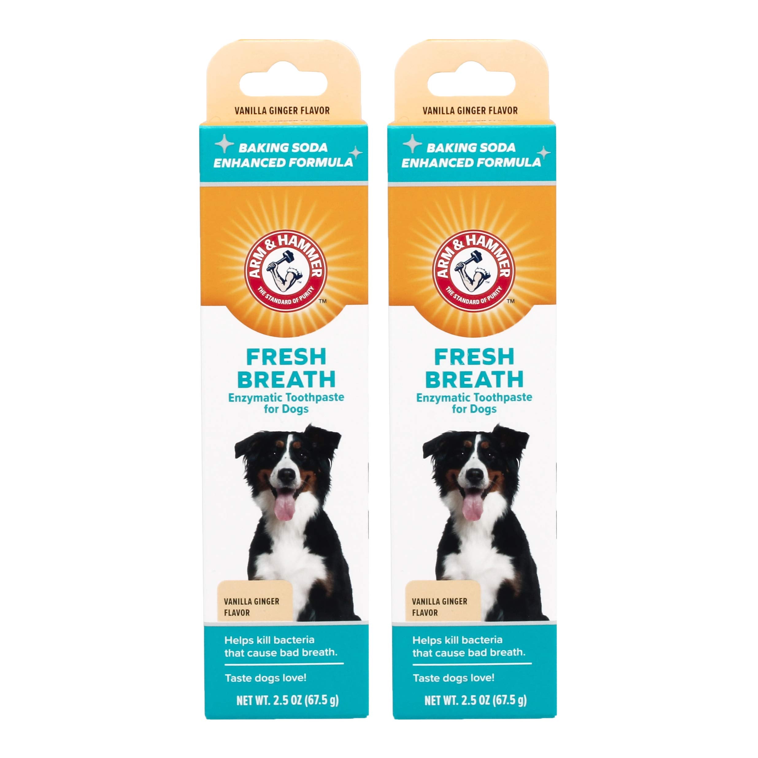 Arm & Hammer dentifrice chiens emballage visible, haleine fraîche possible