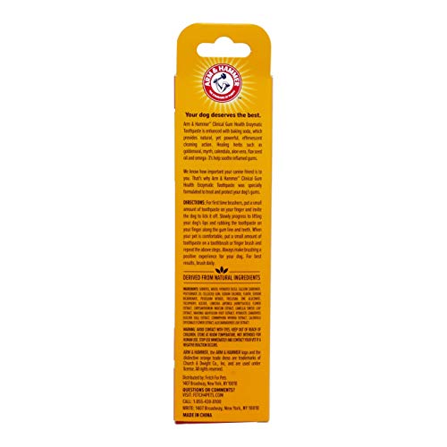 Emballage Arm & Hammer dentifrice pour chiens, solution pratique.