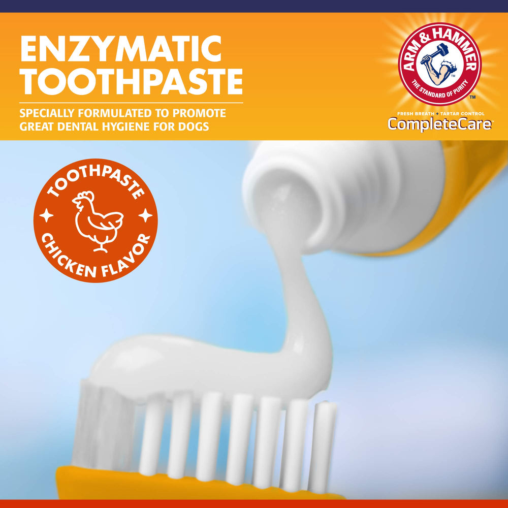 Dentifrice enzymatique Arm & Hammer pour chien, saveur poulet, facilite le brossage.