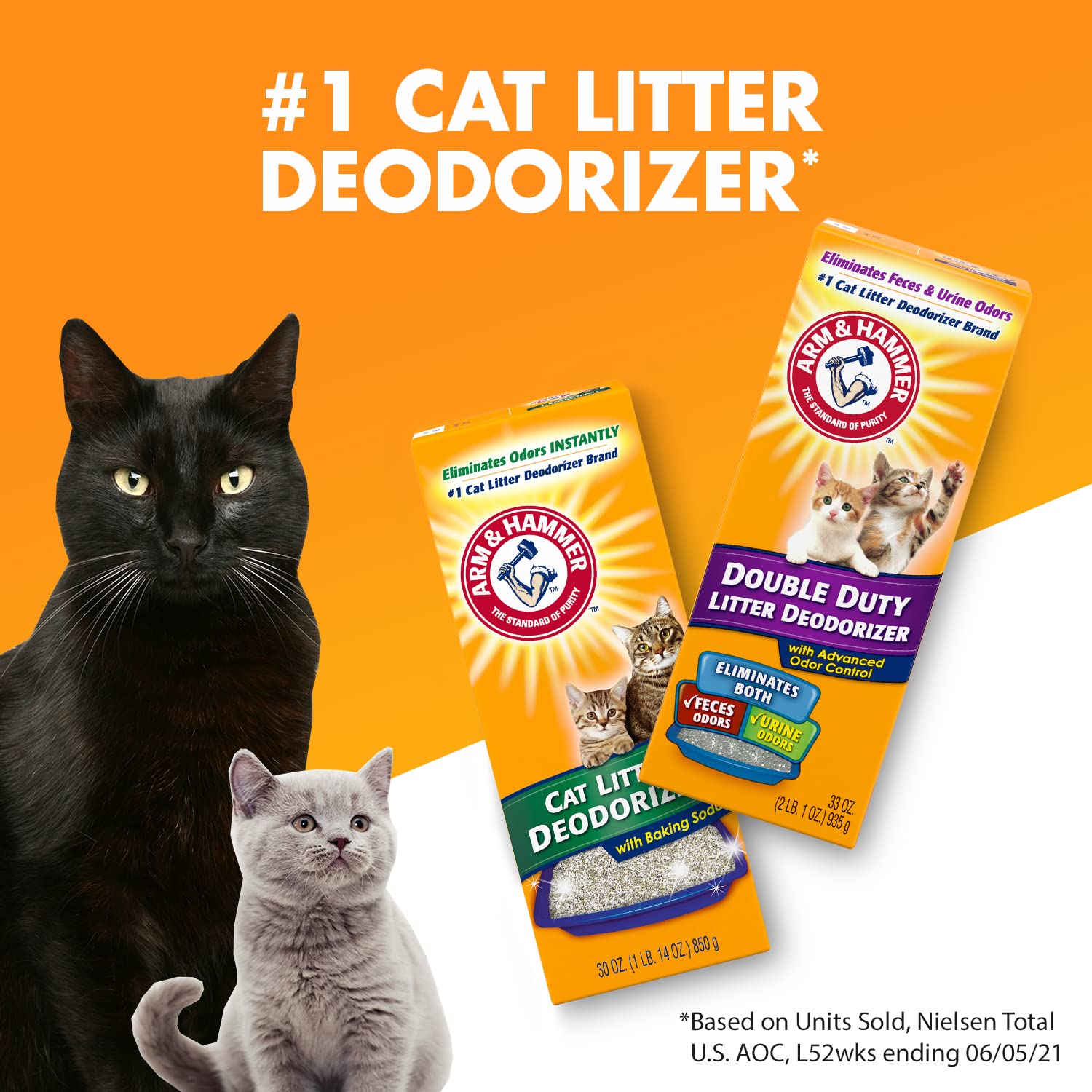 Arm et Hammer Déodoriseur Litière Double Duty, senteur frais, réduction des odeurs au contact