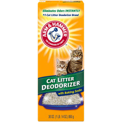 Arm & Hammer désodorisant litière chats, poudre bicarbonate élimine rapidement les odeurs.