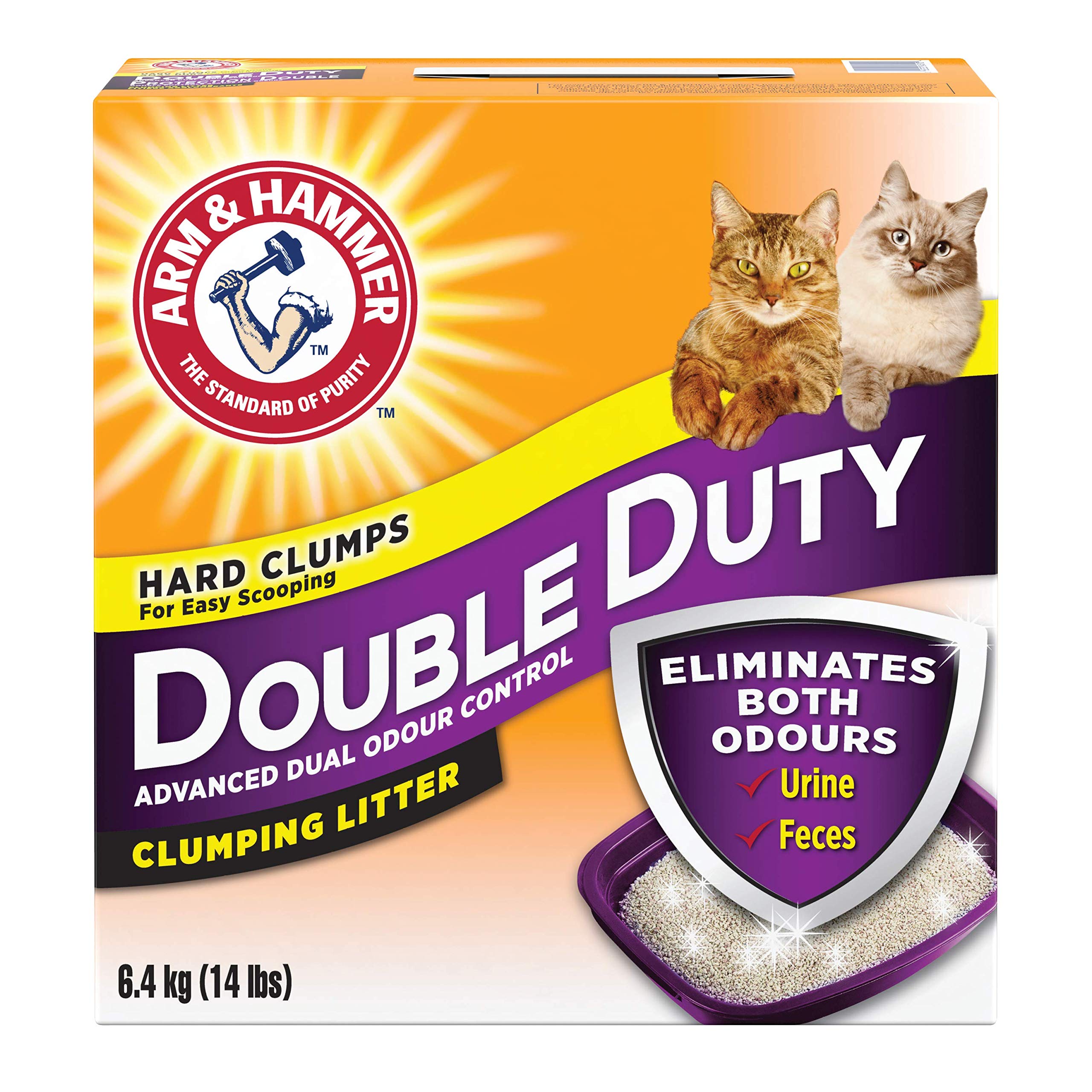 Arm & Hammer Double Duty Litière, sac 6,4 kg, prêt à l'emploi pour contrôle des odeurs.