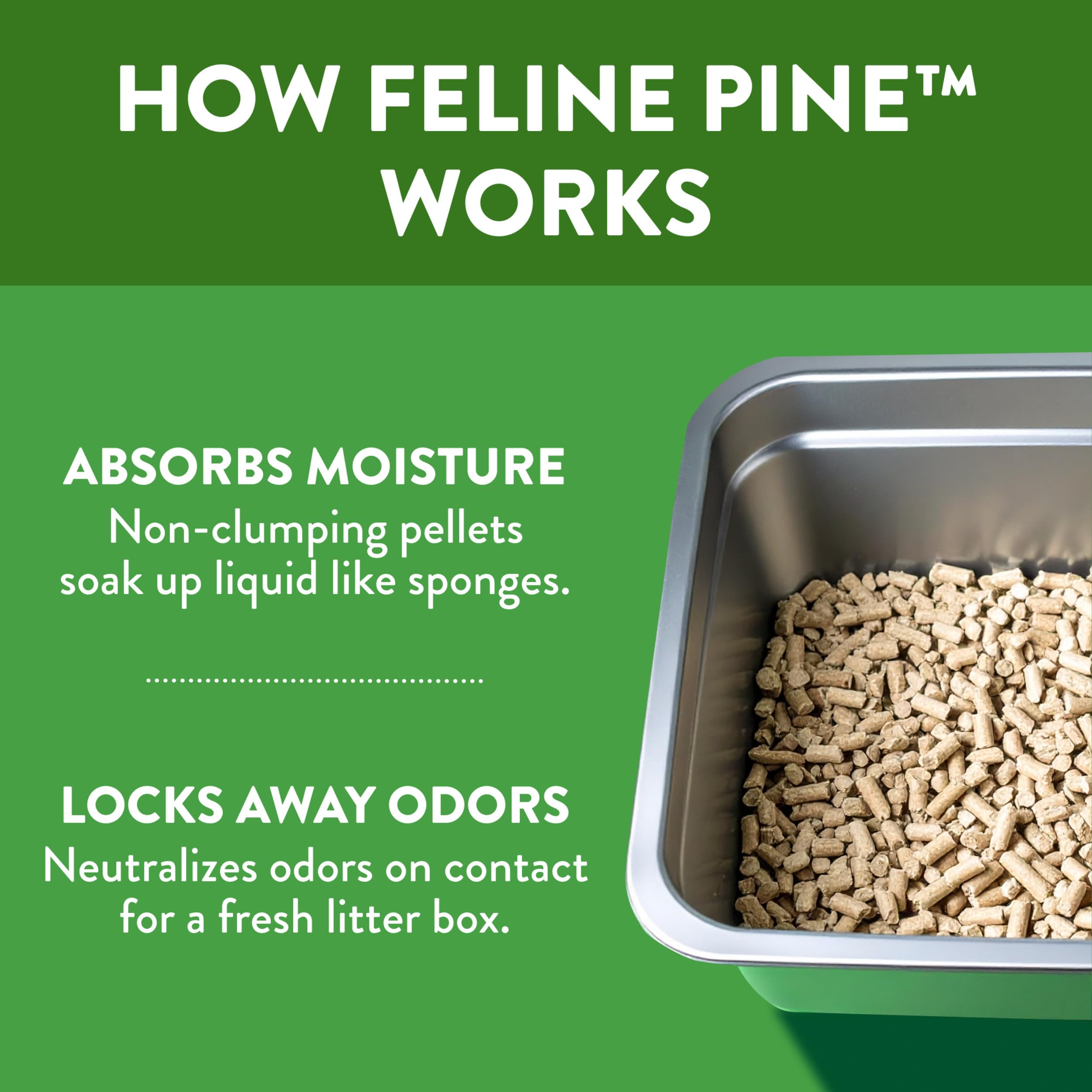 Absorption et neutralisation des odeurs avec Feline Pine Platinum.