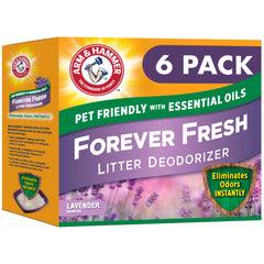 Arm & Hammer Forever Fresh déodorant pour litière, parfum lavande sauvage, neutralise les odeurs.