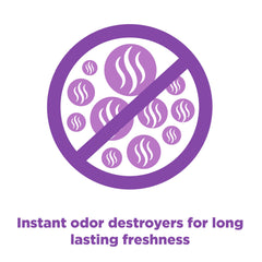 Litière Forever Fresh lavande, formulation quasi sans poussière autour du bac.