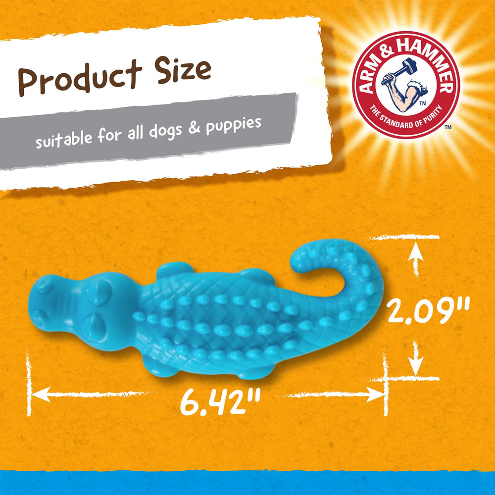 Utilisation intérieur/extérieur du jouet Gator Arm & Hammer pour chien.