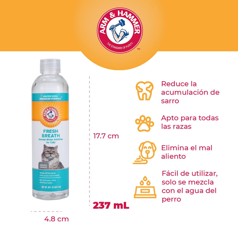 Flacon Arm & Hammer Advanced Care prêt à soutenir l’hygiène dentaire du chat.