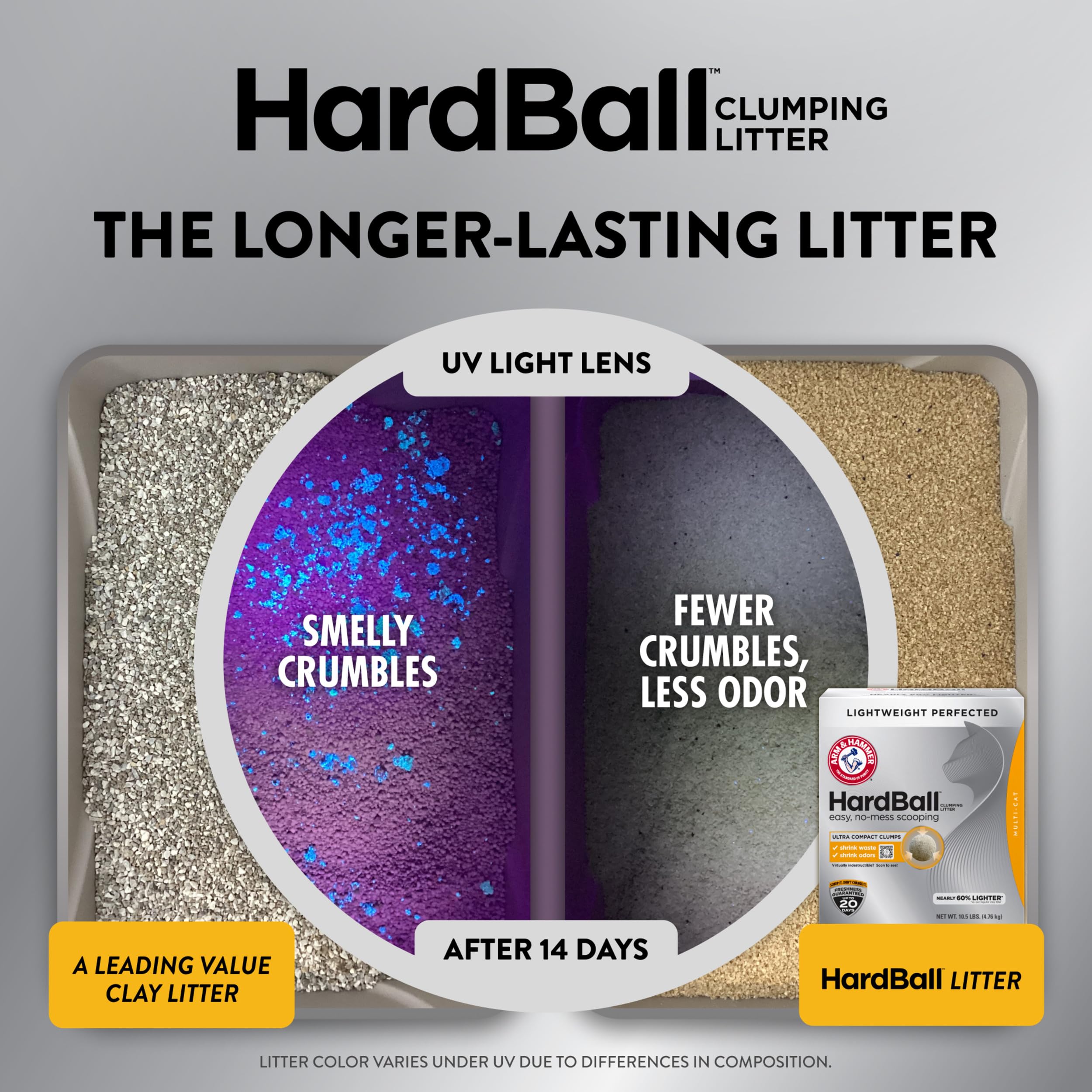 Arm & Hammer Hardball : litière faible poussière pour espace propre.