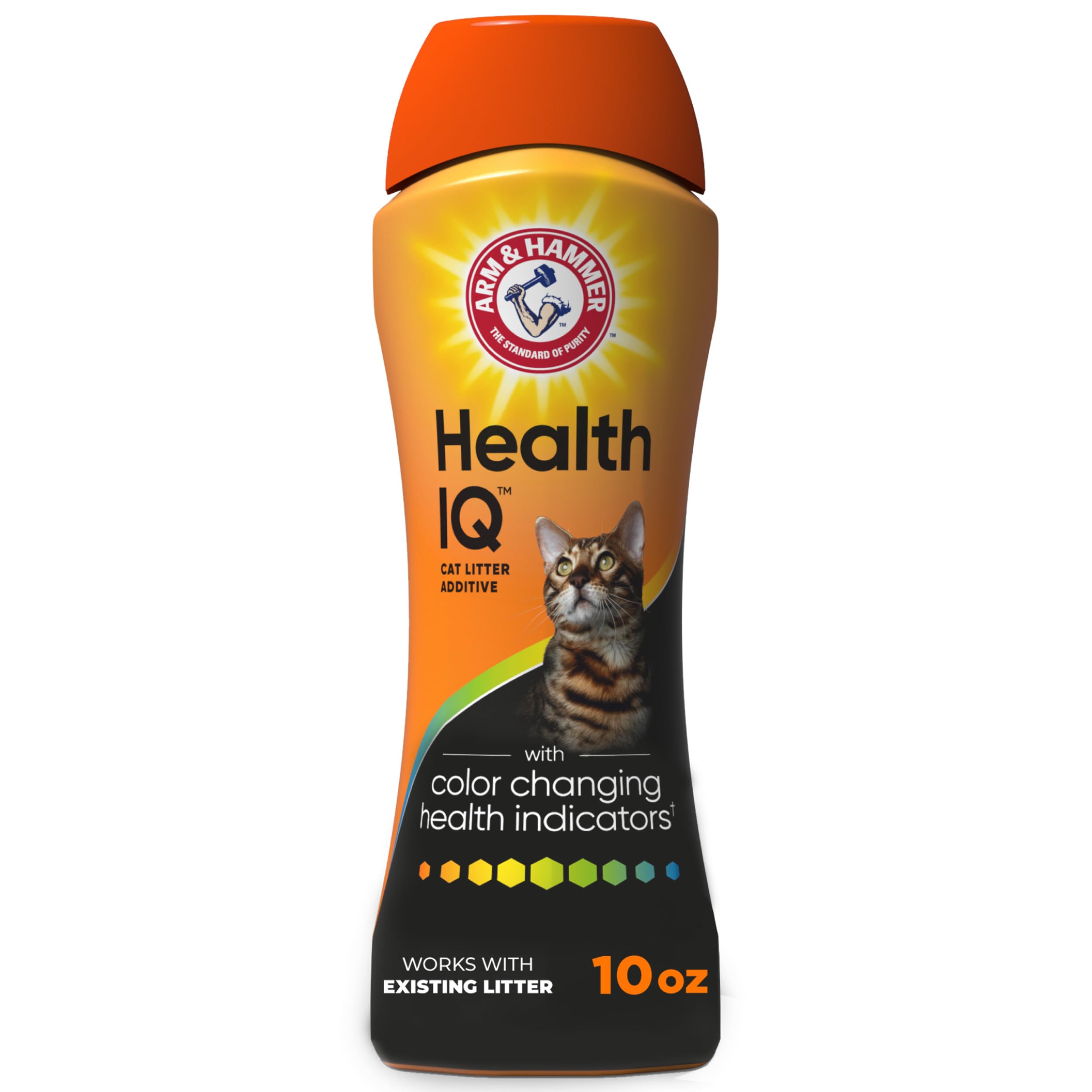 ARM & HAMMER Health IQ montre la bouteille 10 oz prête à l’emploi pour la litière.