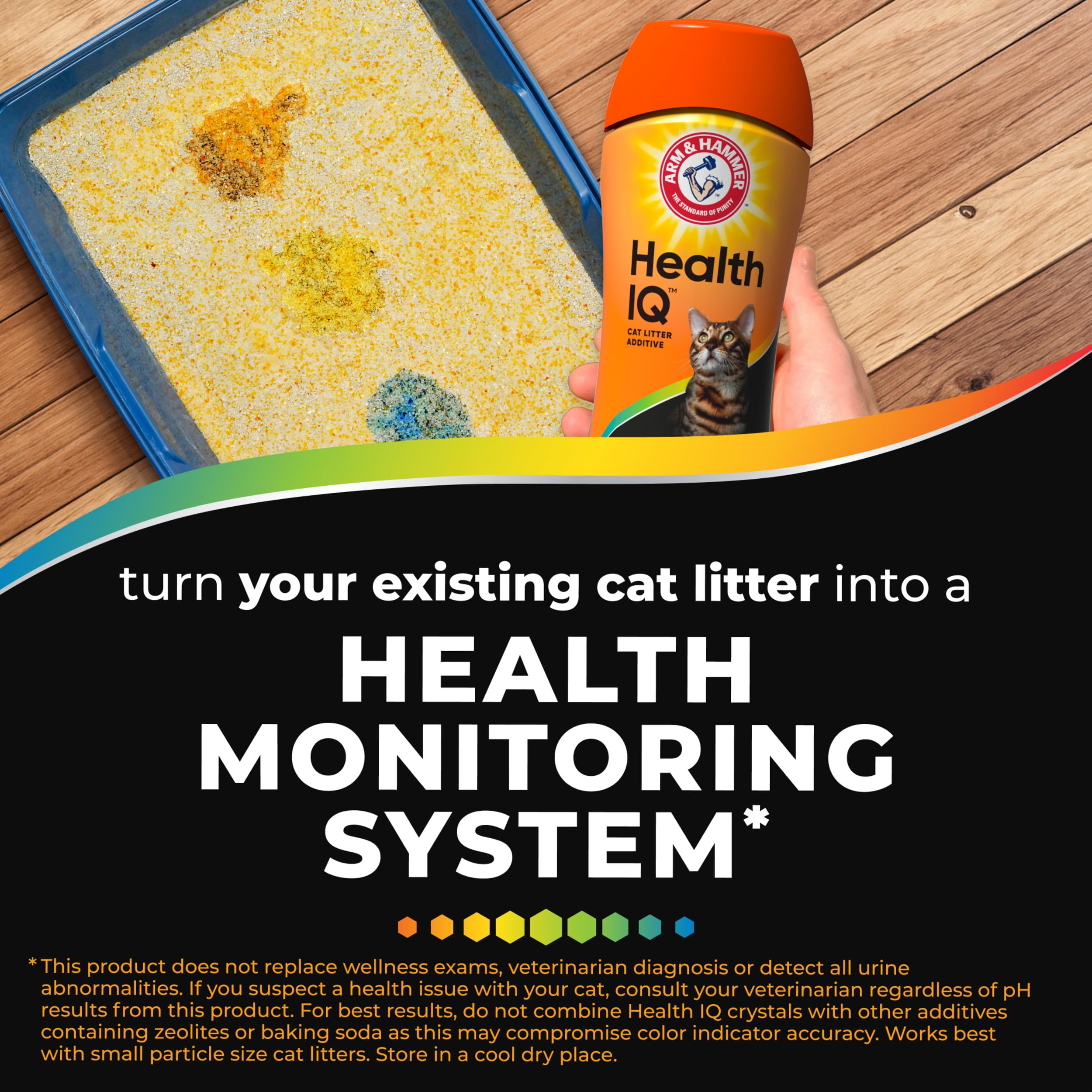 ARM & HAMMER Health IQ: cristaux changeant couleur indiquant variations du pH.