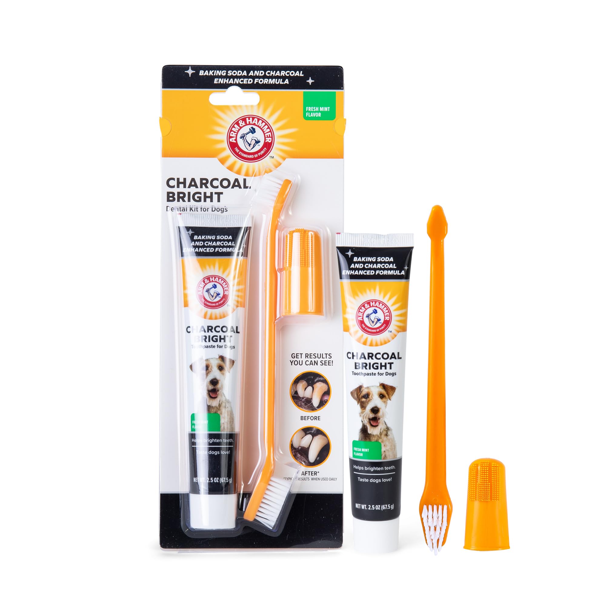Arm & Hammer kit dentaire chien menthe pour haleine fraîche et dents propres.