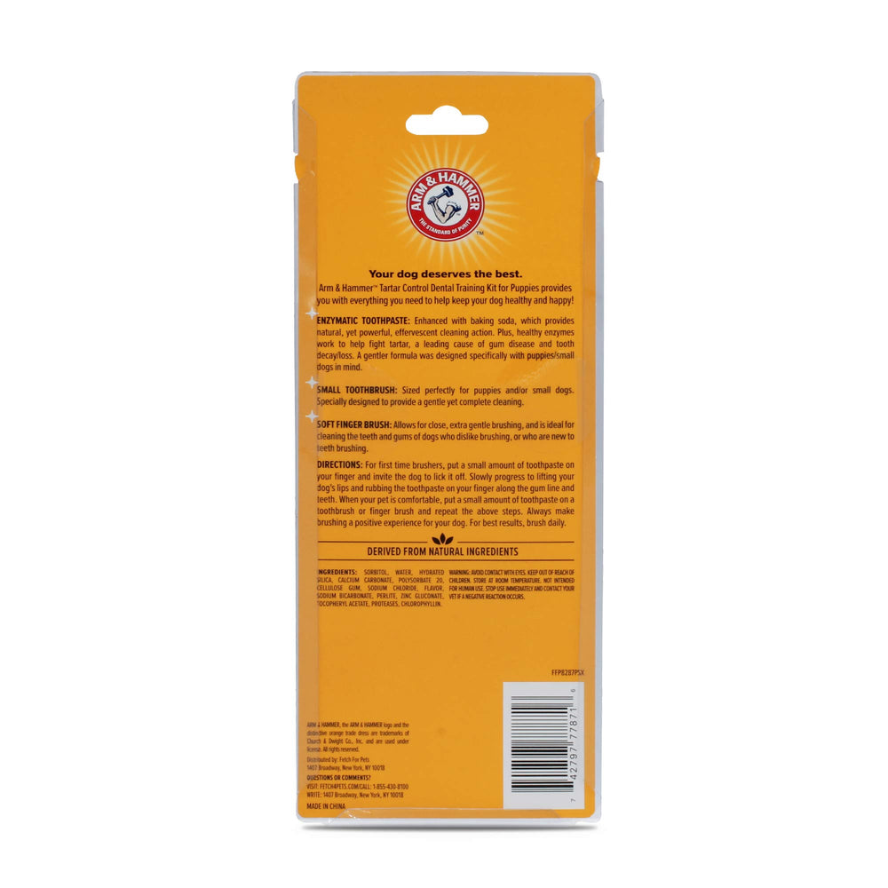 Kit dentaire complet Arm & Hammer pour chiots, solution pratique pour l'apprentissage du brossage.