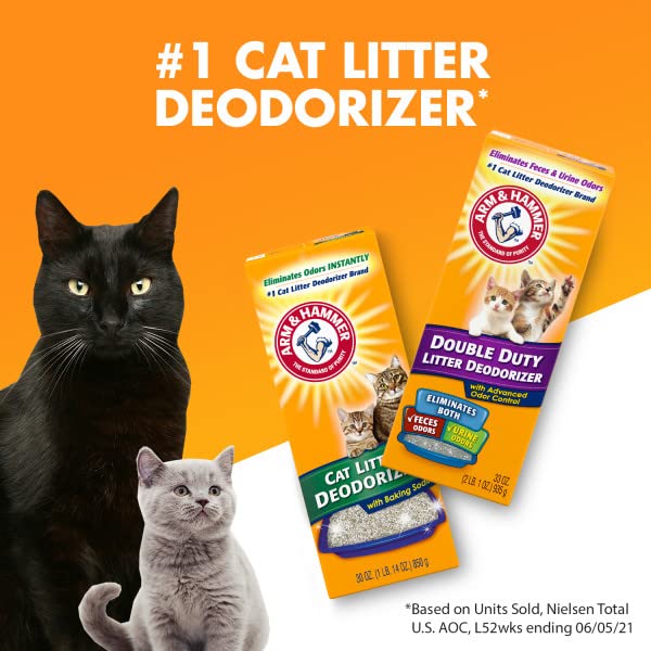 Litière propre et parfumée grâce au déodorant Arm et Hammer.