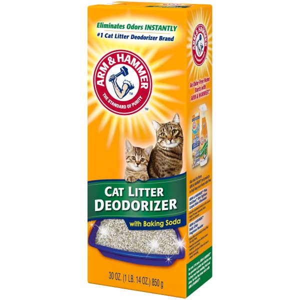 Étiquette Arm et Hammer montrant parfum anti-odeur et fraîcheur.