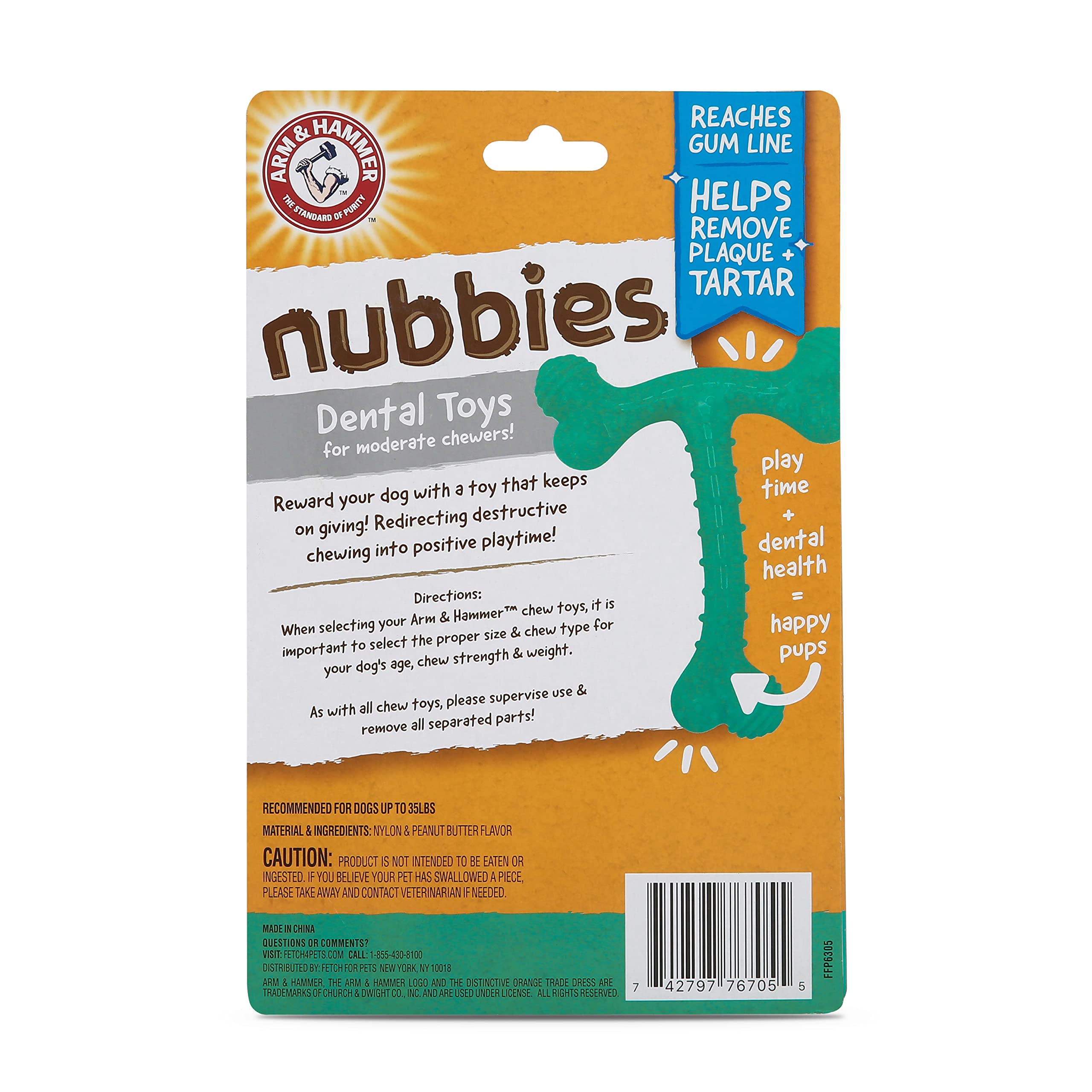 Qualité Arm & Hammer pour une hygiène buccale et du divertissement supervisé.