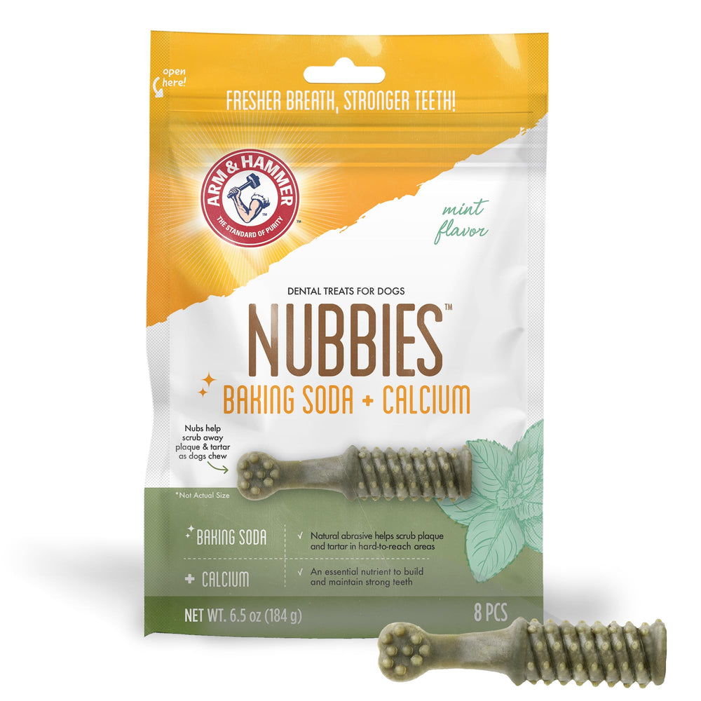 Arm & Hammer Nubbies bouchées dentaires menthe; 8 pièces, haleine fraîche pendant la mastication.