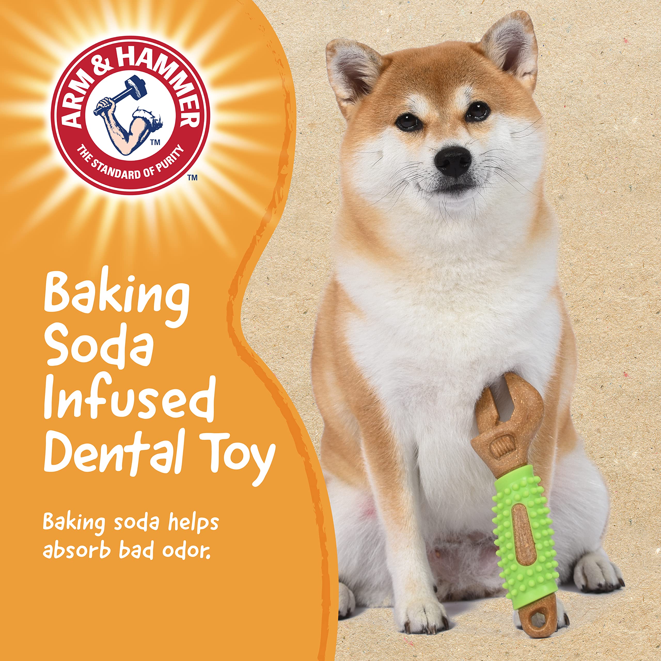 Arm & Hammer: design permettant masser les gencives pendant la mastication.