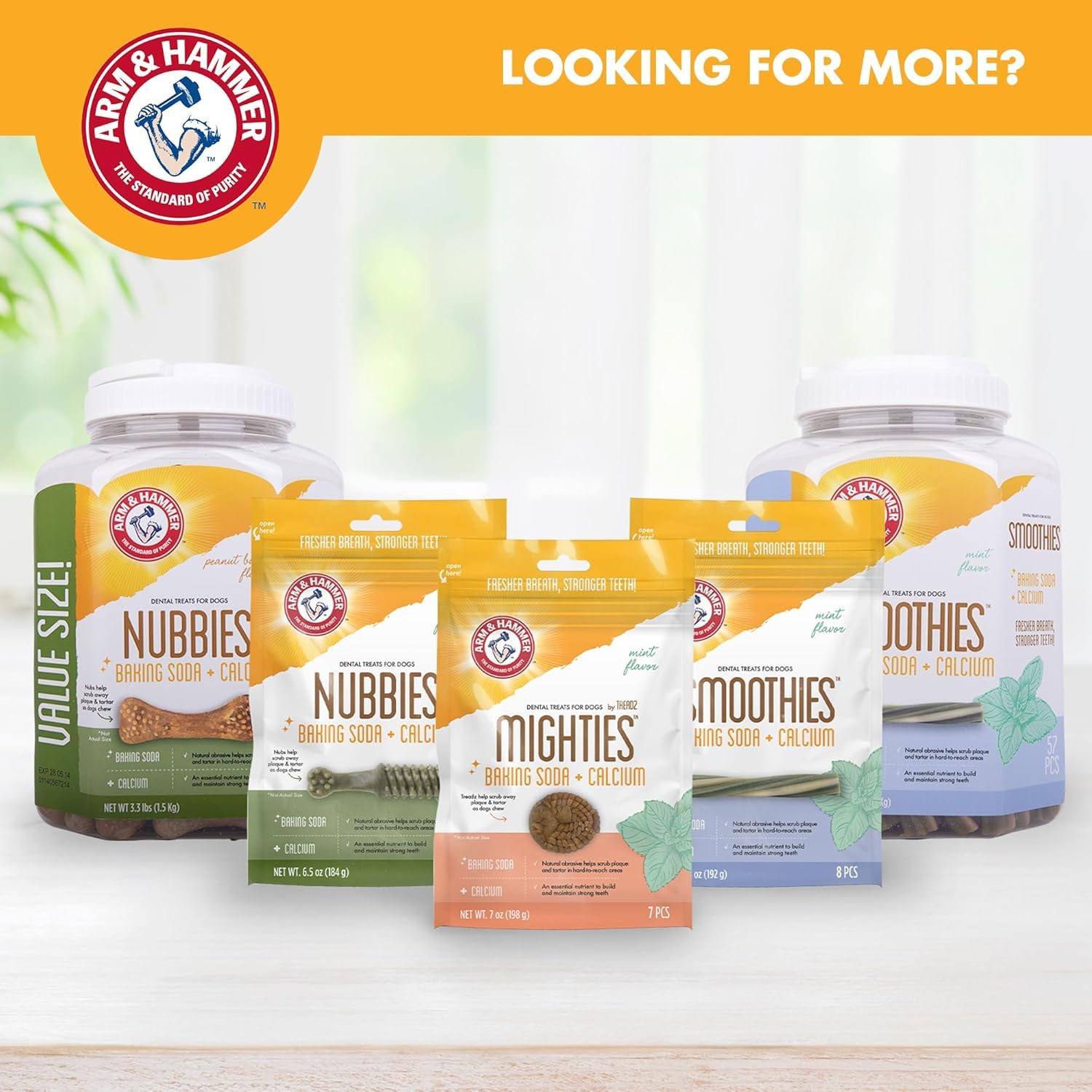 Utilisation quotidienne facile dans la routine canine Arm & Hammer Nubbies.