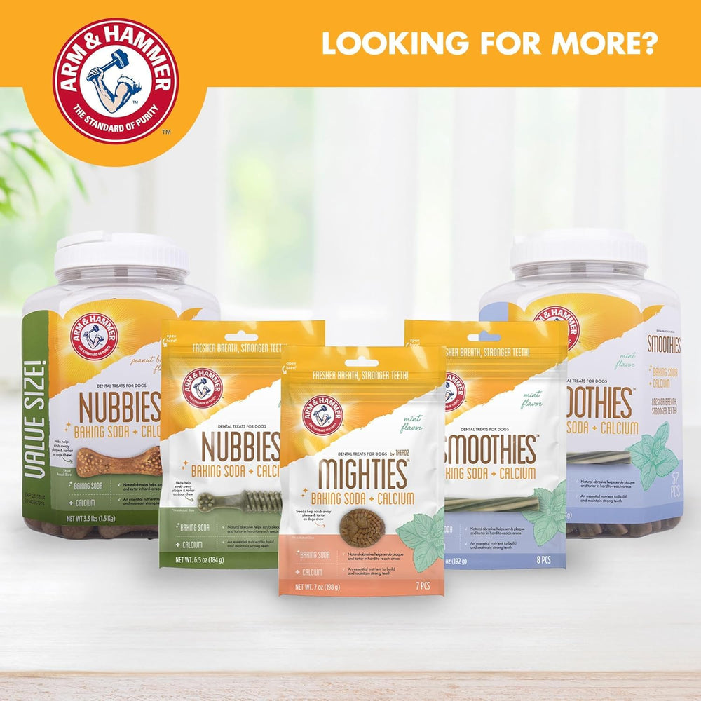 Utilisation quotidienne facile dans la routine canine Arm & Hammer Nubbies.
