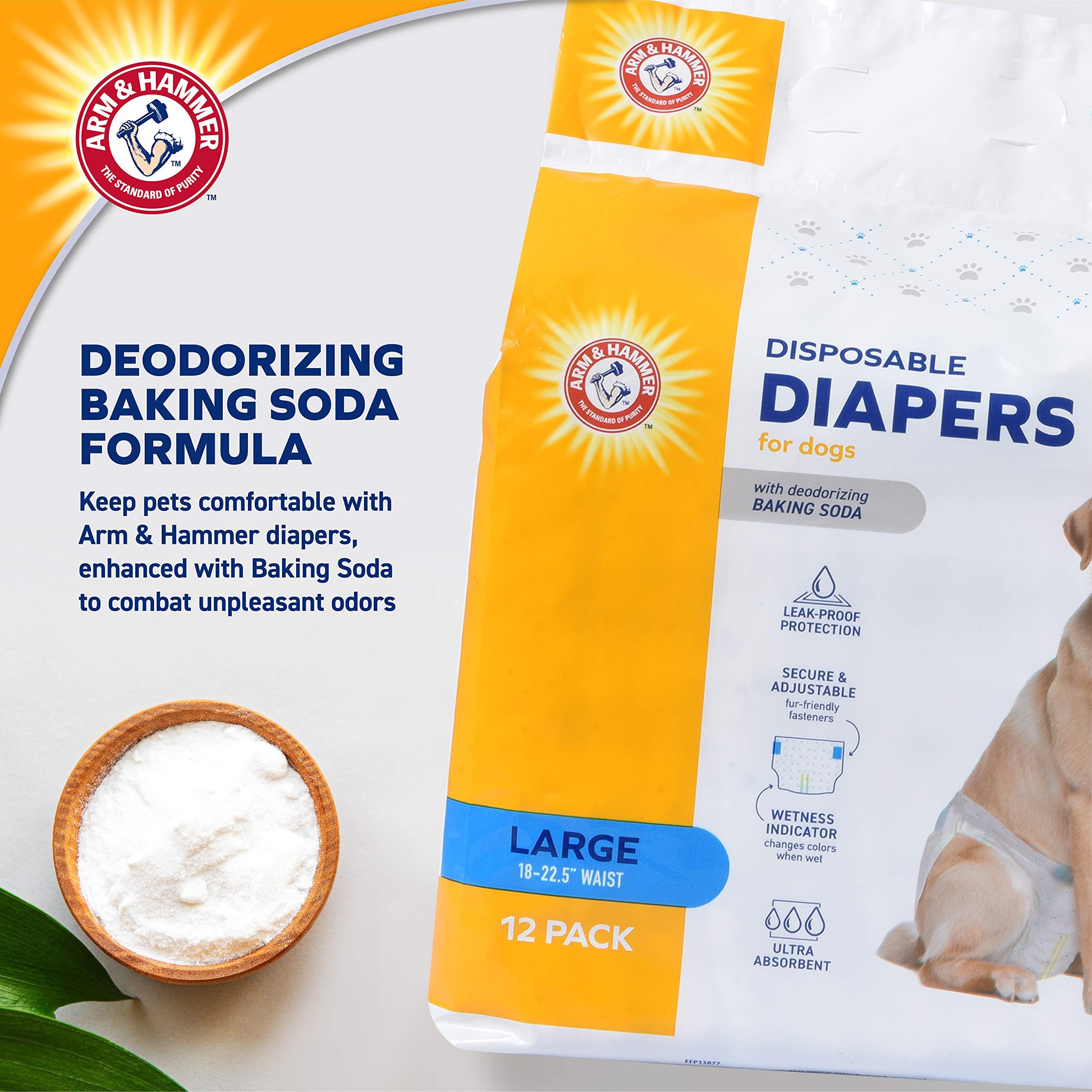 Arm & Hammer pour animaux – attaches réglables douces qui restent en place sans tirer.