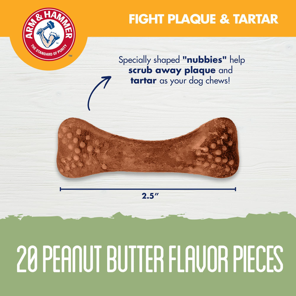 Arm & Hammer Nubbies – surface bosselée contactant les dents pendant le mâchage.