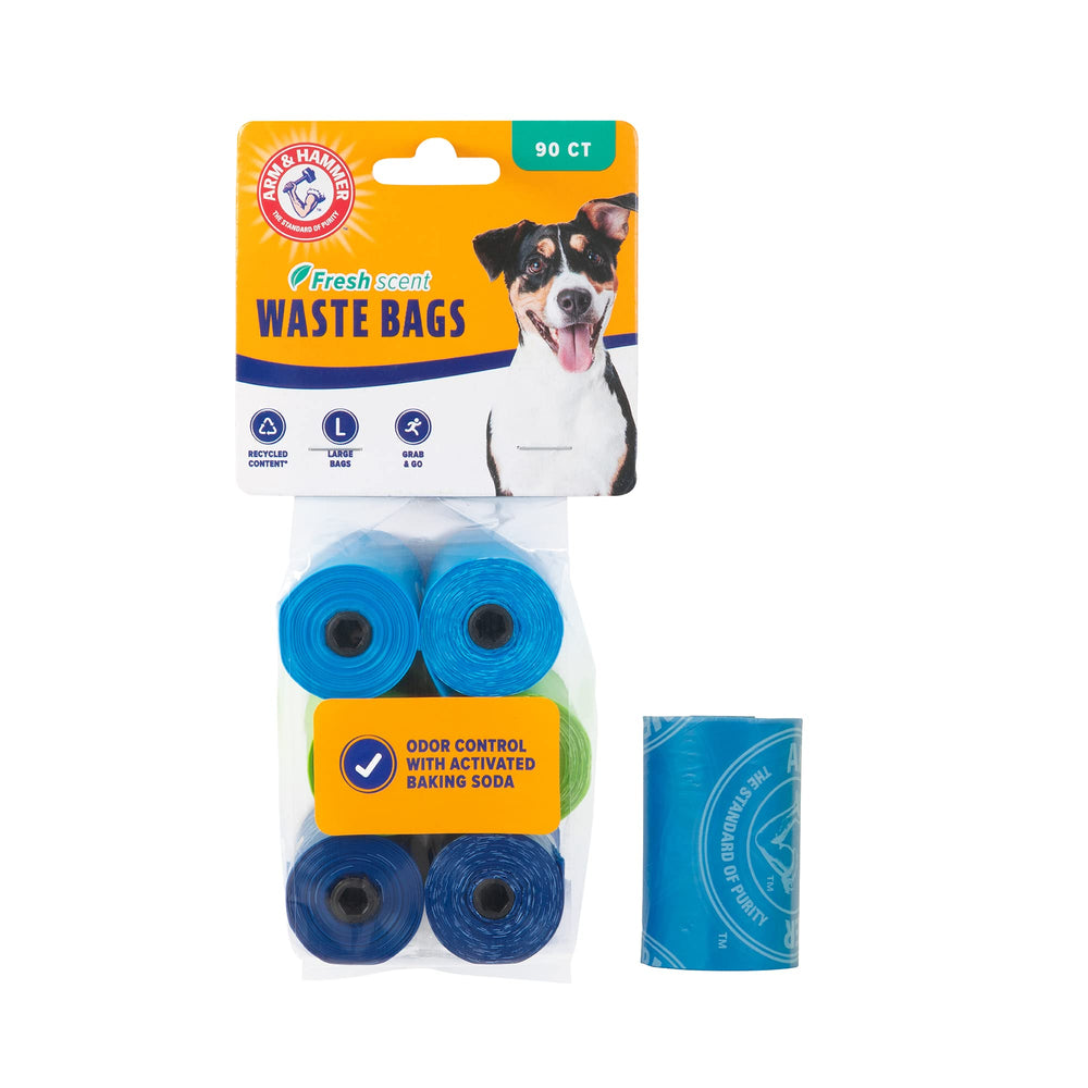 Les sacs Arm et Hammer durables avec bicarbonate actif, parfaits pour chiens et odeurs contrôlées.